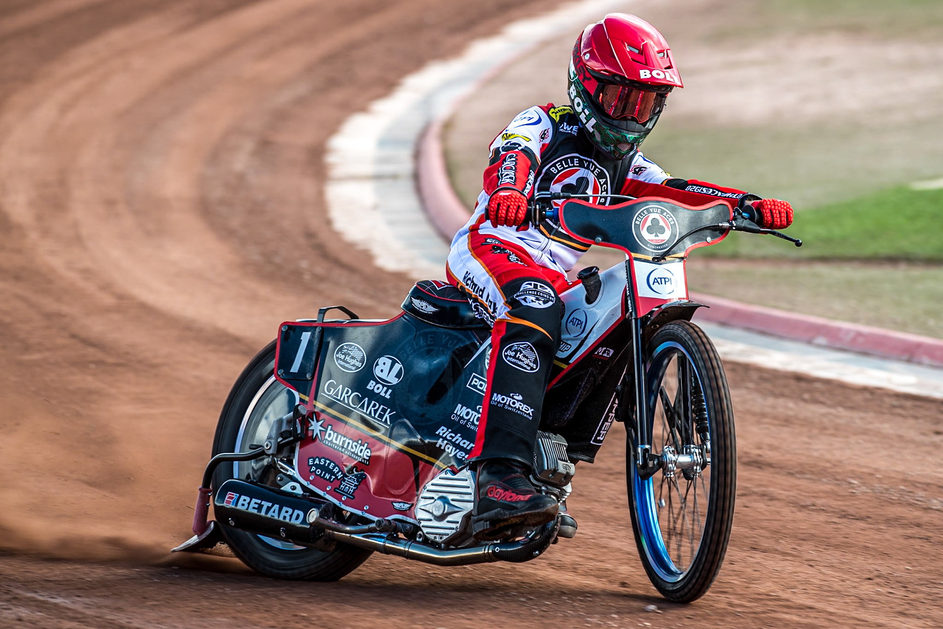 Brady Kurtz in action during the Belle Vue Aces Media Day at the National Speedway Stadium, Manchester on Wednesday 12th March 2025. (Photo: Ian Charles | MI News)