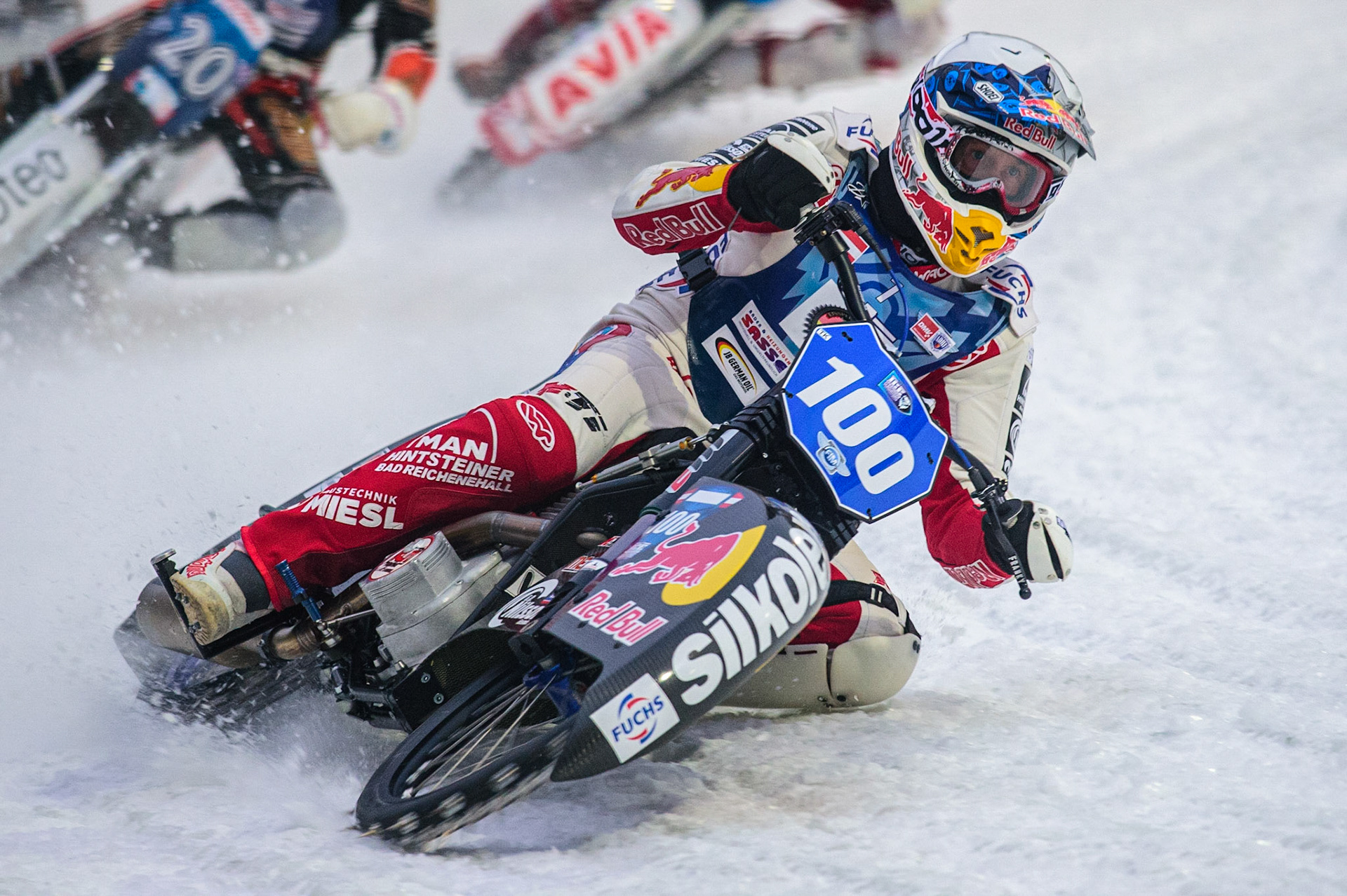 Franz Zorn in action during the German Individual Ice Speedway Championship at Horst-Dohm-Eisstadion, Berlin on Friday 3rd March 2023. (Photo: Ian Charles | MI News)