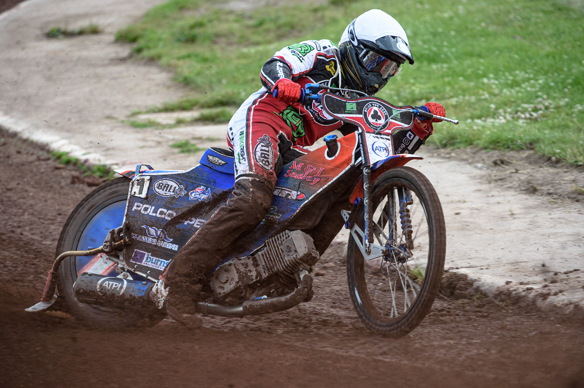 SHEFFIELD, UK. JULY 1ST     Brady Kurtz  in action for Belle Vue BikeRight Aces  during the SGB Premiership match between Sheffield Tigers and Belle Vue Aces at Owlerton Stadium, Sheffield on Thursday 1st July 2021. (Credit: Ian Charles | MI News)
