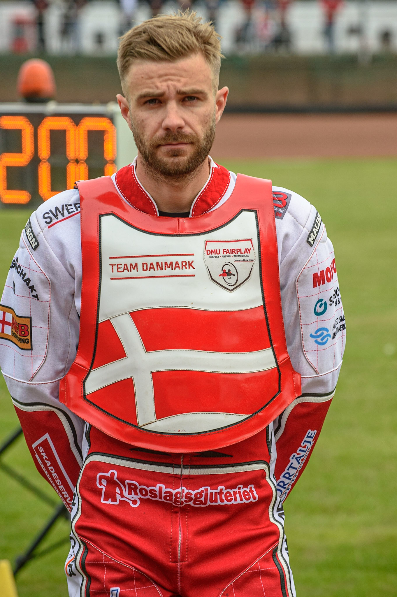 GLASGOW, UK. JUNE 19TH.  Rasmus Jensen (Denmark) during the FIM Speedway Grand Prix Qualifying Round at the Peugeot Ashfield Stadium, Glasgow on Saturday 19th June 2021. (Credit: Ian Charles | MI News)