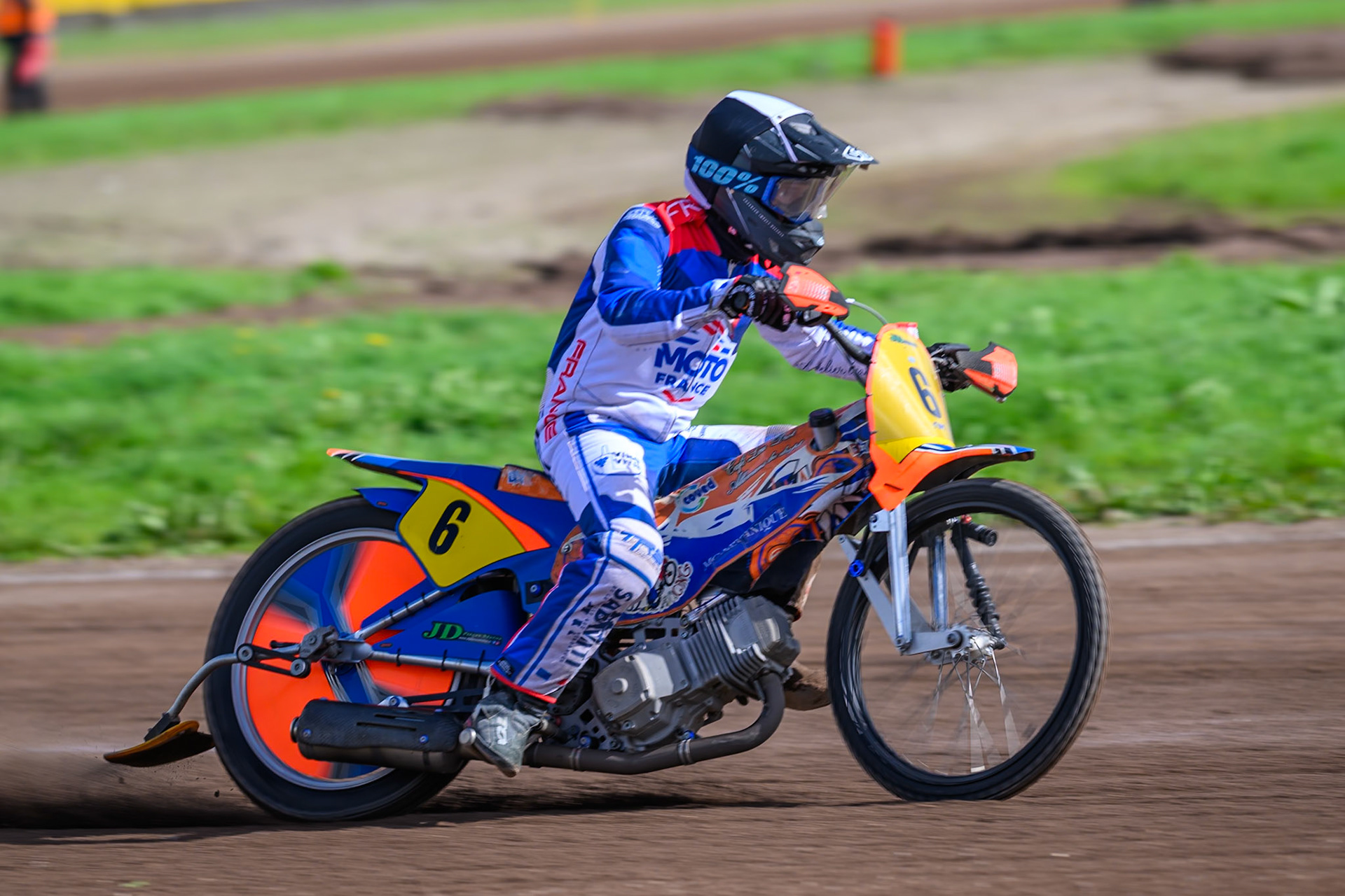 Jordan Dubernard (6) of France in action during the FIM Long Track of Nations 2026 at the Speed Centre Roden in the Netherlands on Sunday 20th September 2026. (Photo: Ian Charles | MI News)