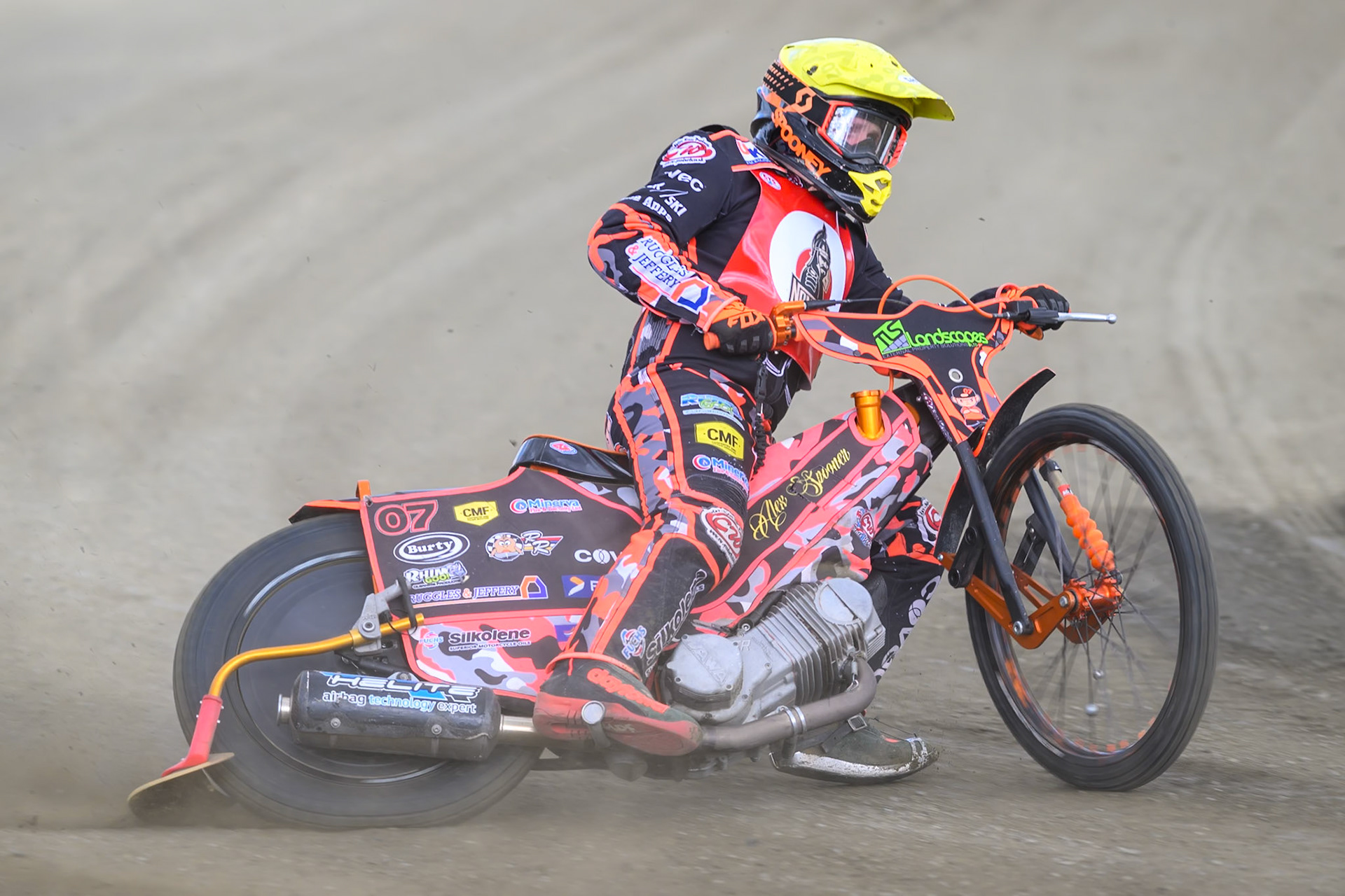 Alex Spooner of NDL Nomads  in action during the  Challenge match between Buxton Bulls and NDL Nomads at Hi-Edge Speedway, Buxton on Sunday 19th April 2026. (Photo: Ian Charles | MI News)