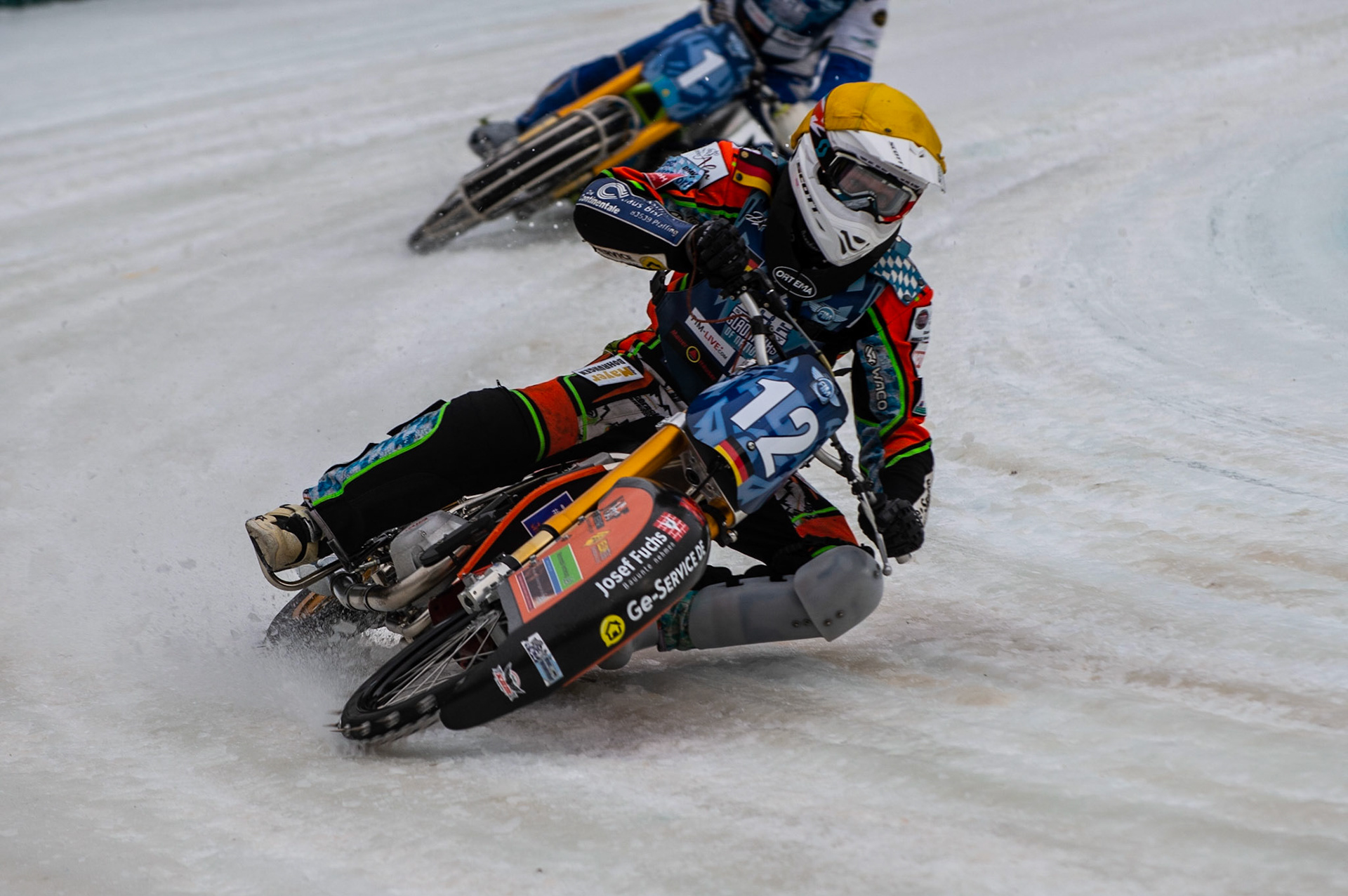 BERLIN GERMANY  - March 1  Marcus Jell of Germany in action   during the Ice Speedway of Nations at the Horst-Dohm-Eisstadion, Berlin,  on Sunday 1 March 2020. (Credit: Ian Charles | MI News)