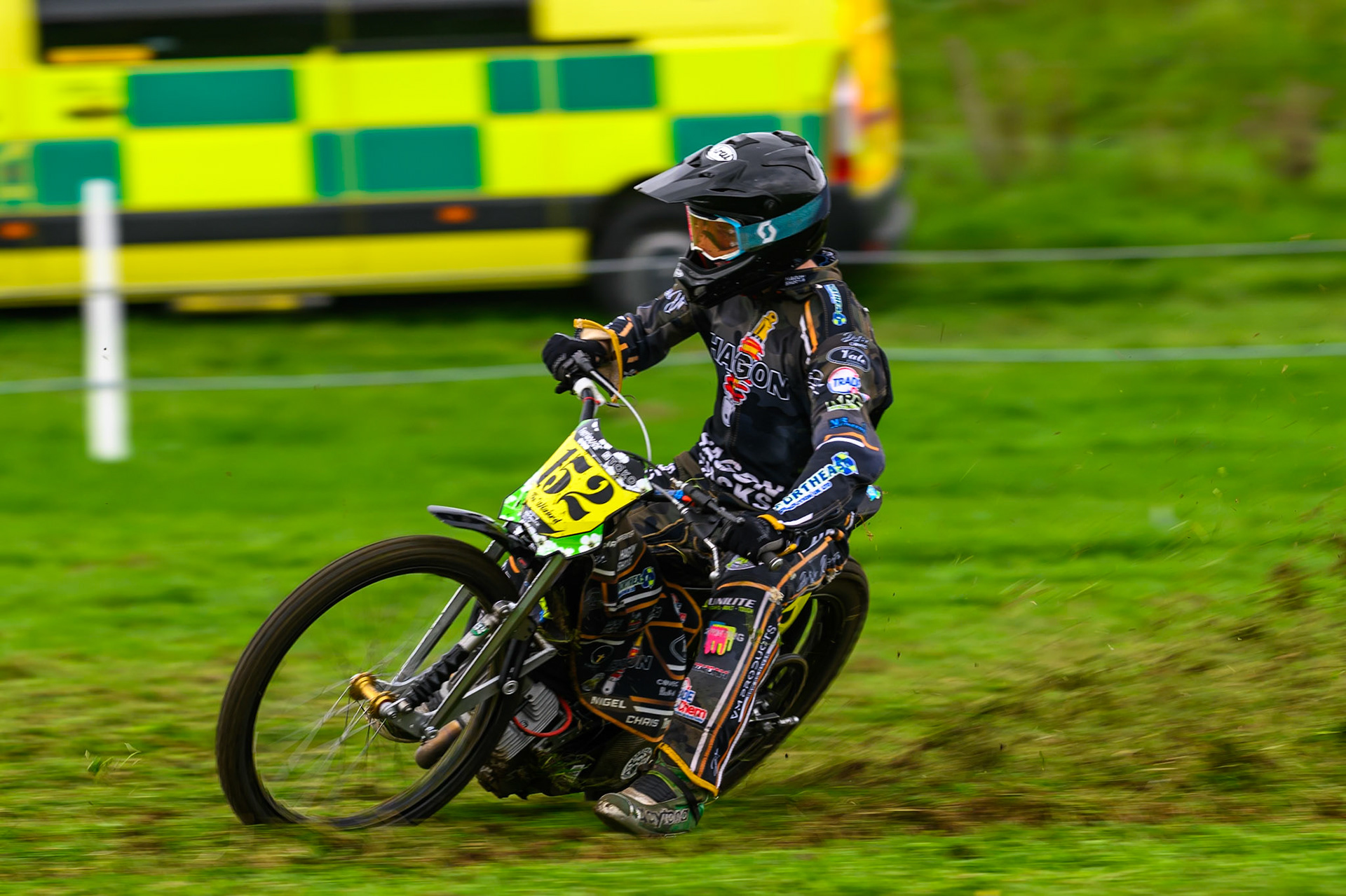 Ashton Vale (152) during practice for  the British Masters Grasstrack Championship at Lower Marsh Farm, Much Hoole, Preston in Lancashire, England on Sunday 13th September 2026. (Photo: Ian Charles | MI News)