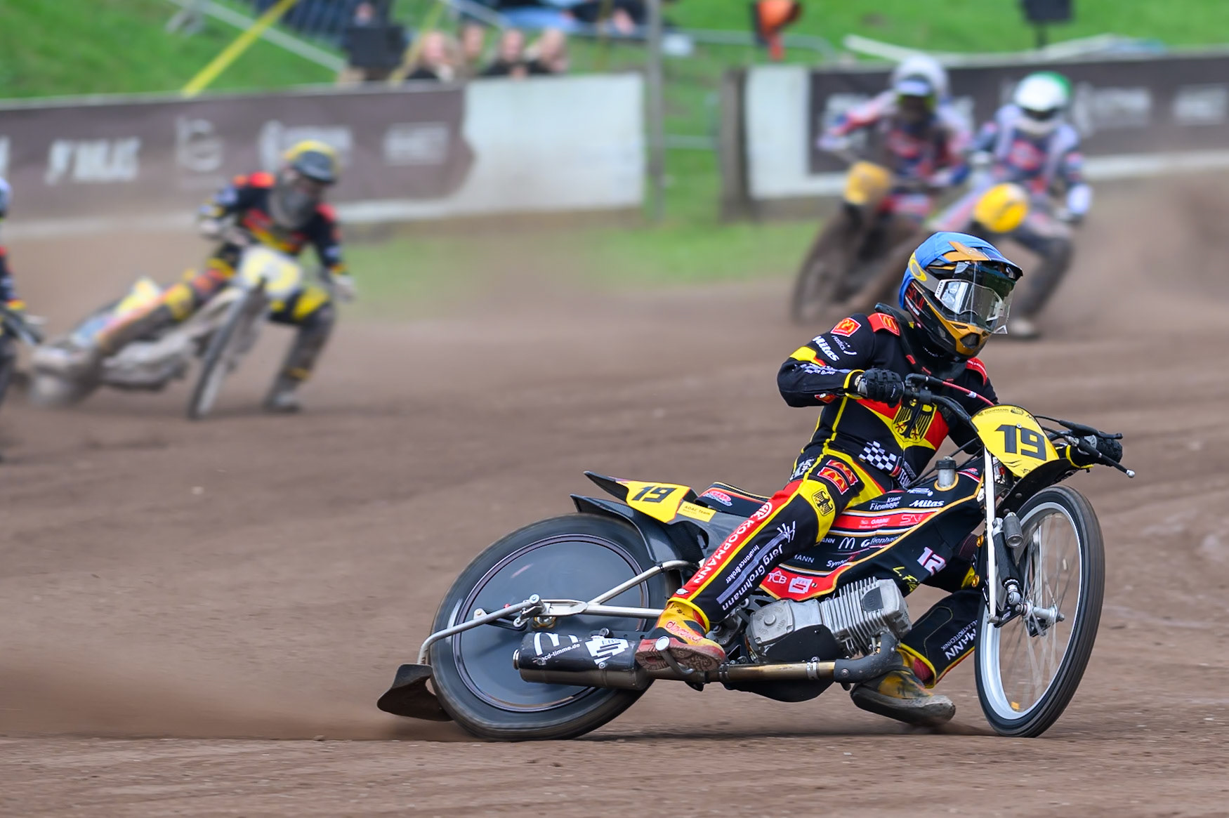Lukas Fienhage (19) of Germany  leading Heat 7 during the FIM Long Track of Nations 2026 at the Speed Centre Roden in the Netherlands on Sunday 20th September 2026. (Photo: Ian Charles | MI News)