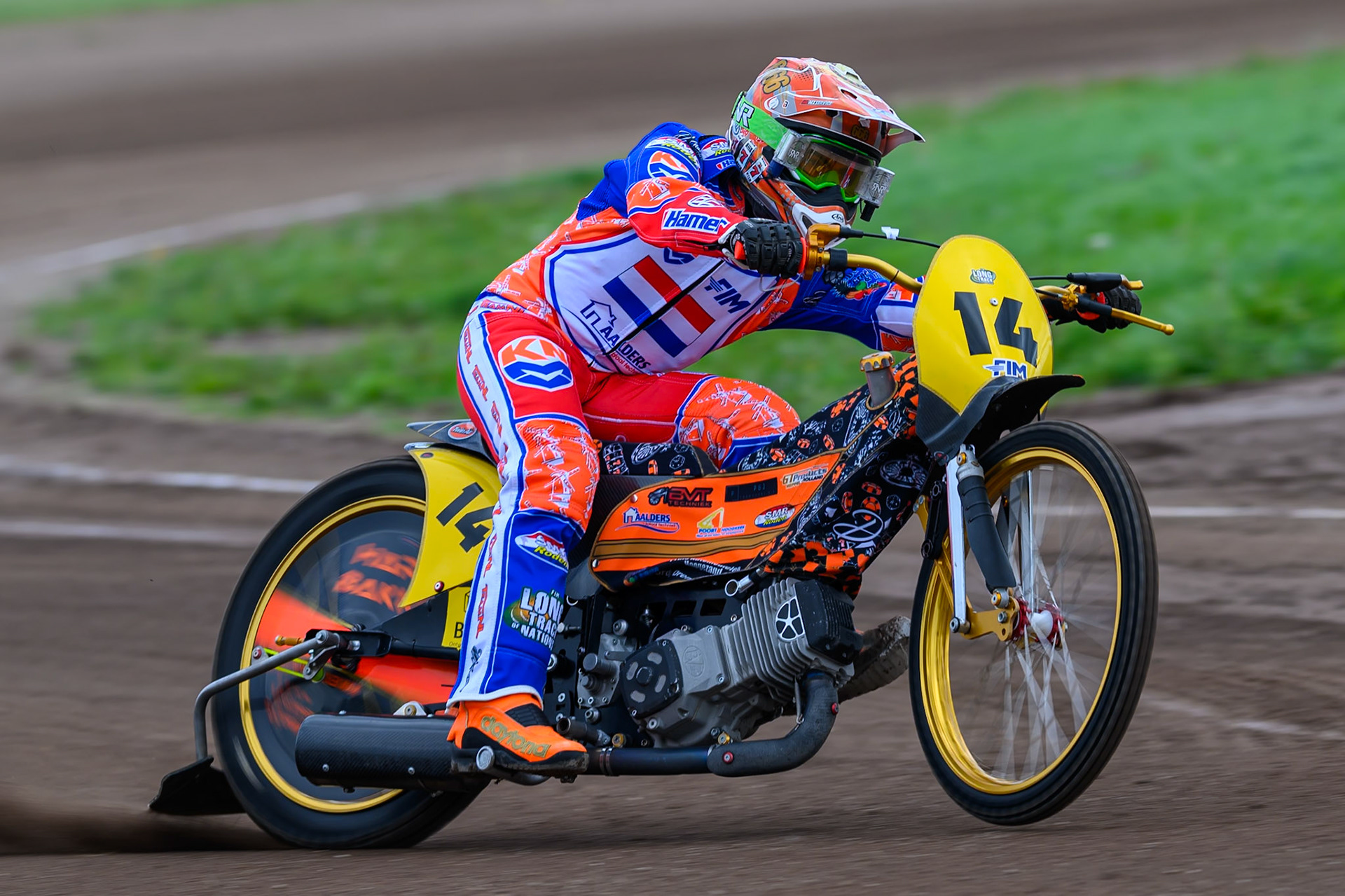 Romano Hummel (14) of Netherlands during practice for  the FIM Long Track of Nations 2026 at the Speed Centre Roden in the Netherlands on Sunday 20th September 2026. (Photo: Ian Charles | MI News)