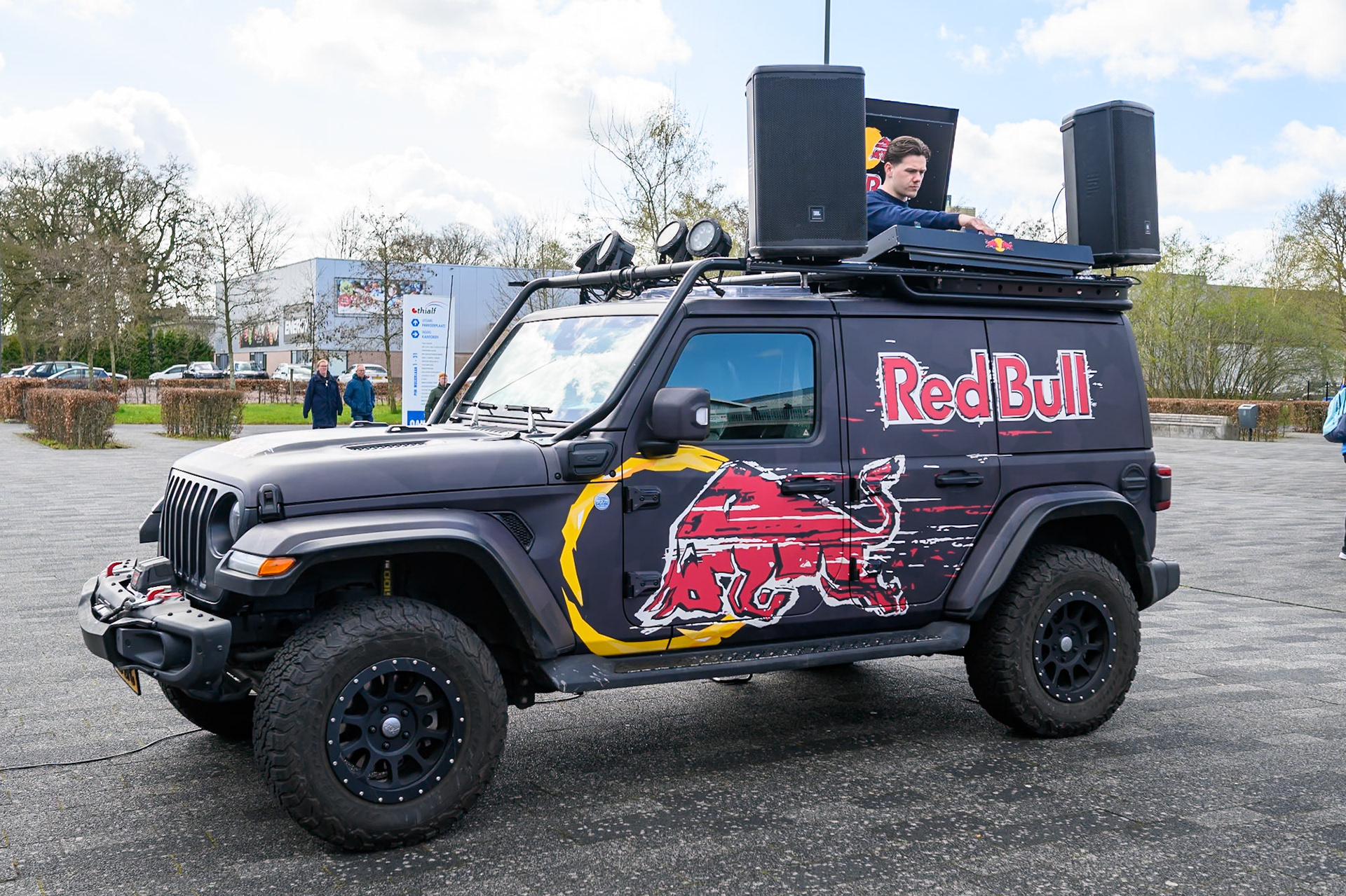 The Red Bull DJ in Speedway Square during the FIM Ice Speedway Of Nations at Ice Rink Thialf, Heerenveen on Sunday 12th April 2026. (Photo: Ian Charles | MI News)