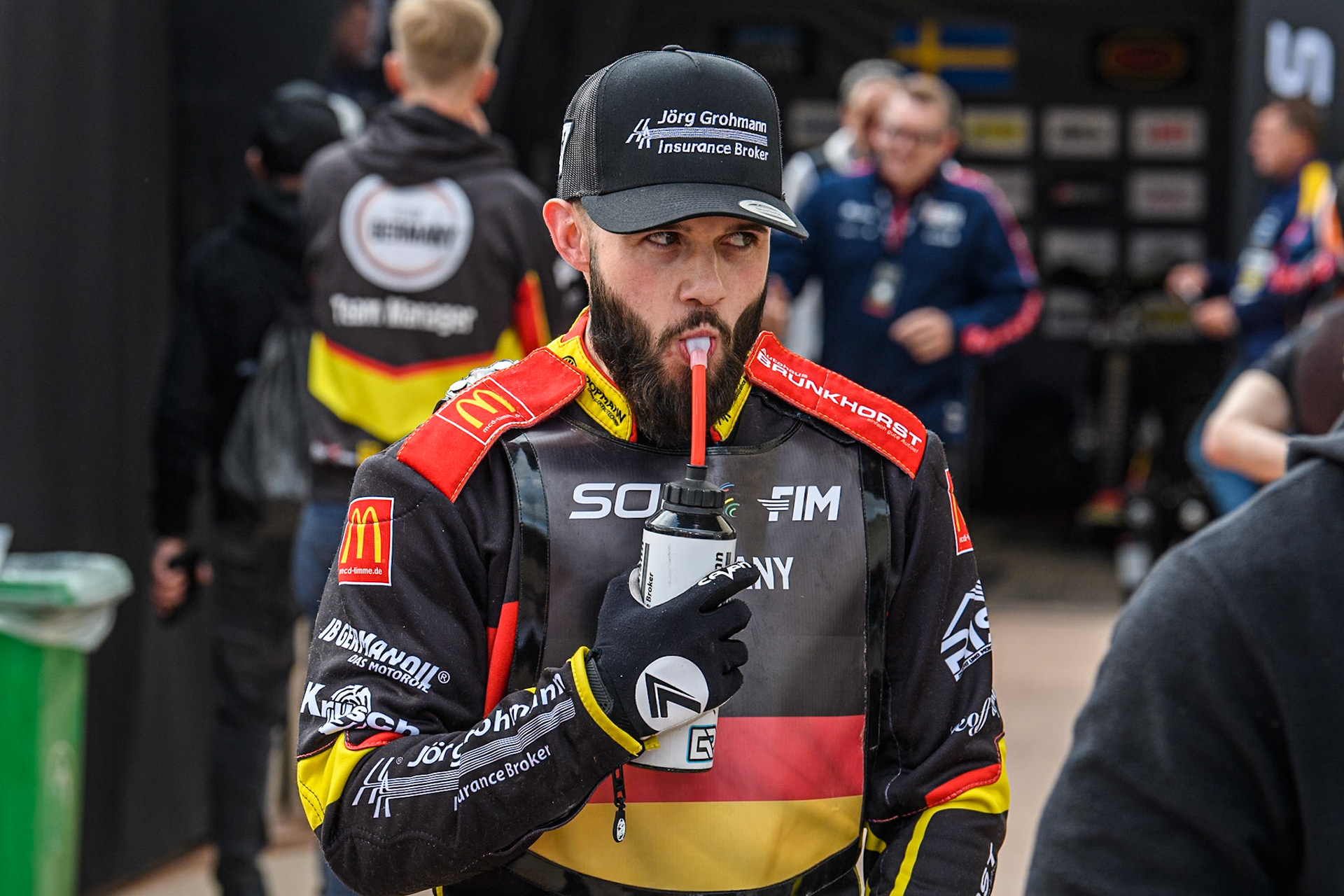 Erik Riss of Germany during the Monster Energy FIM Speedway of Nation Final at the National Speedway Stadium, Manchester on Saturday 13th July 2024. (Photo: Ian Charles | MI News)