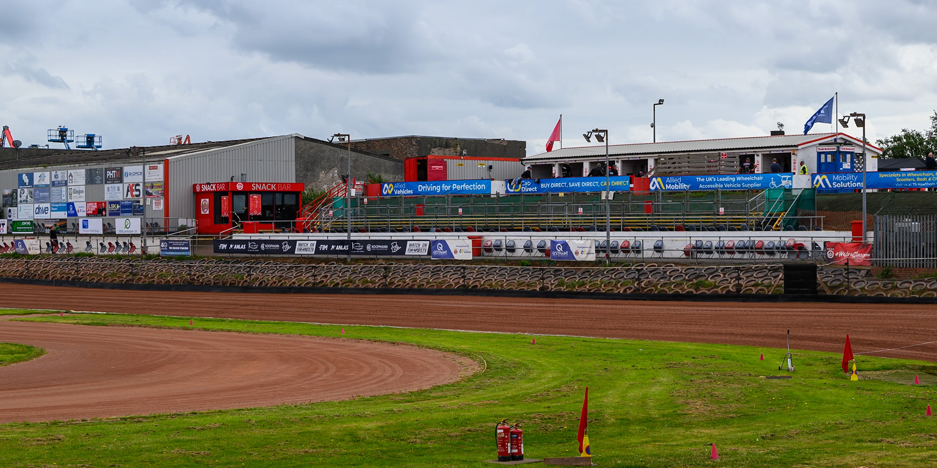 The Back Straight stand at Glagow Speedway during the Speedway GP Qualifying Round 3 at Allied Ashfield Stadium, Glasgow on Saturday 30th May 2026. (Photo: Ian Charles | MI News)