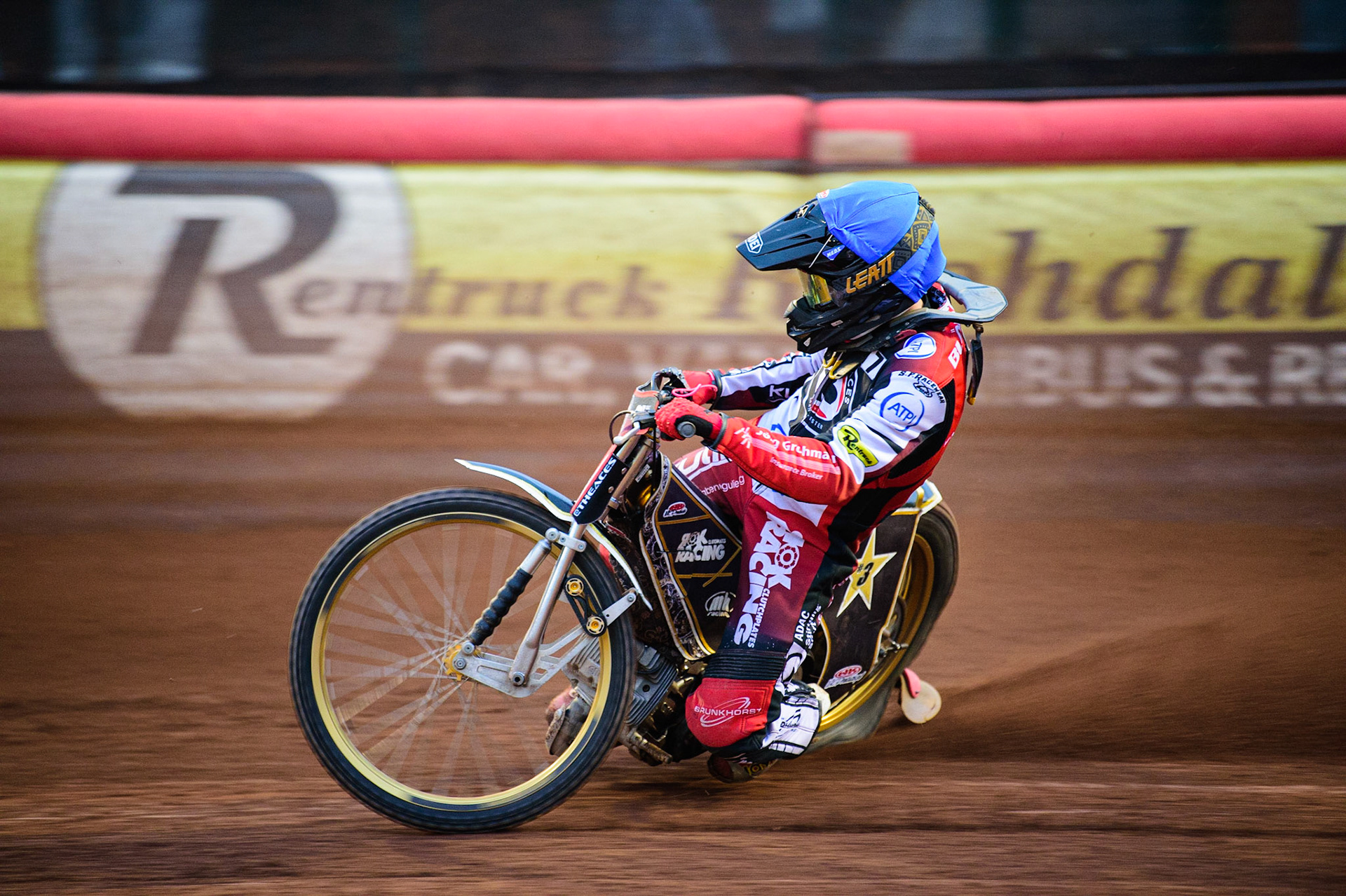 Norick Blödorn  in action  for Belle Vue ATPI Aces  during the SGB Premiership match between Belle Vue Aces and Peterborough at the National Speedway Stadium, Manchester on Monday 25th July 2022. (Credit: Ian Charles | MI News