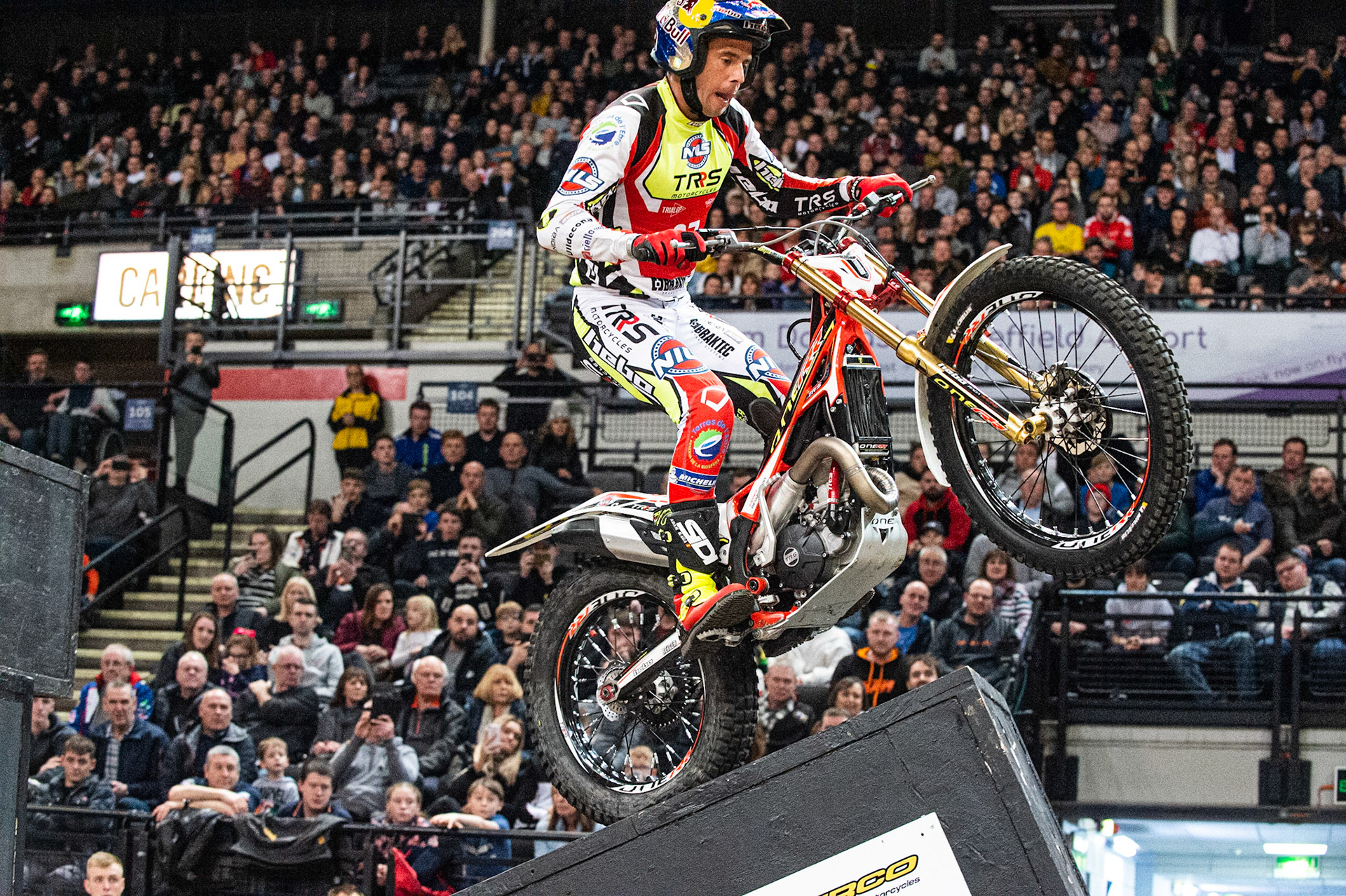 SHEFFIELD, ENGLAND  - DECEMBER 28TH  Adam Raga, Spain (TRRS) on section 2 in the final  during the 25th Anniversary Sheffield Indoor Trial at the FlyDSA Arena, Sheffield on Saturday 28th December 2019. (Credit: Ian Charles | MI News)