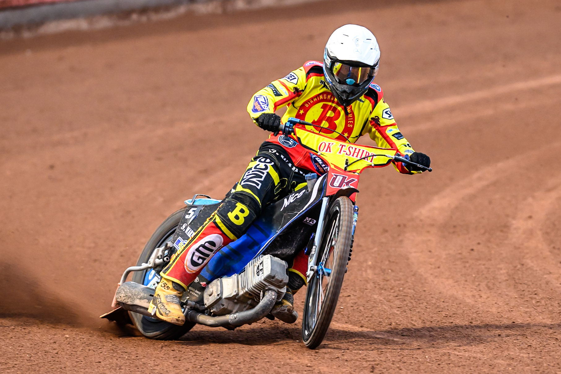 Birmingham Brummies' Matej Zagar  in action during the Rowe Motor Oil Premiership match between Belle Vue Aces and Birmingham Brummies at the National Speedway Stadium, Manchester on Monday 7th July 2025. (Photo: Ian Charles | MI News)