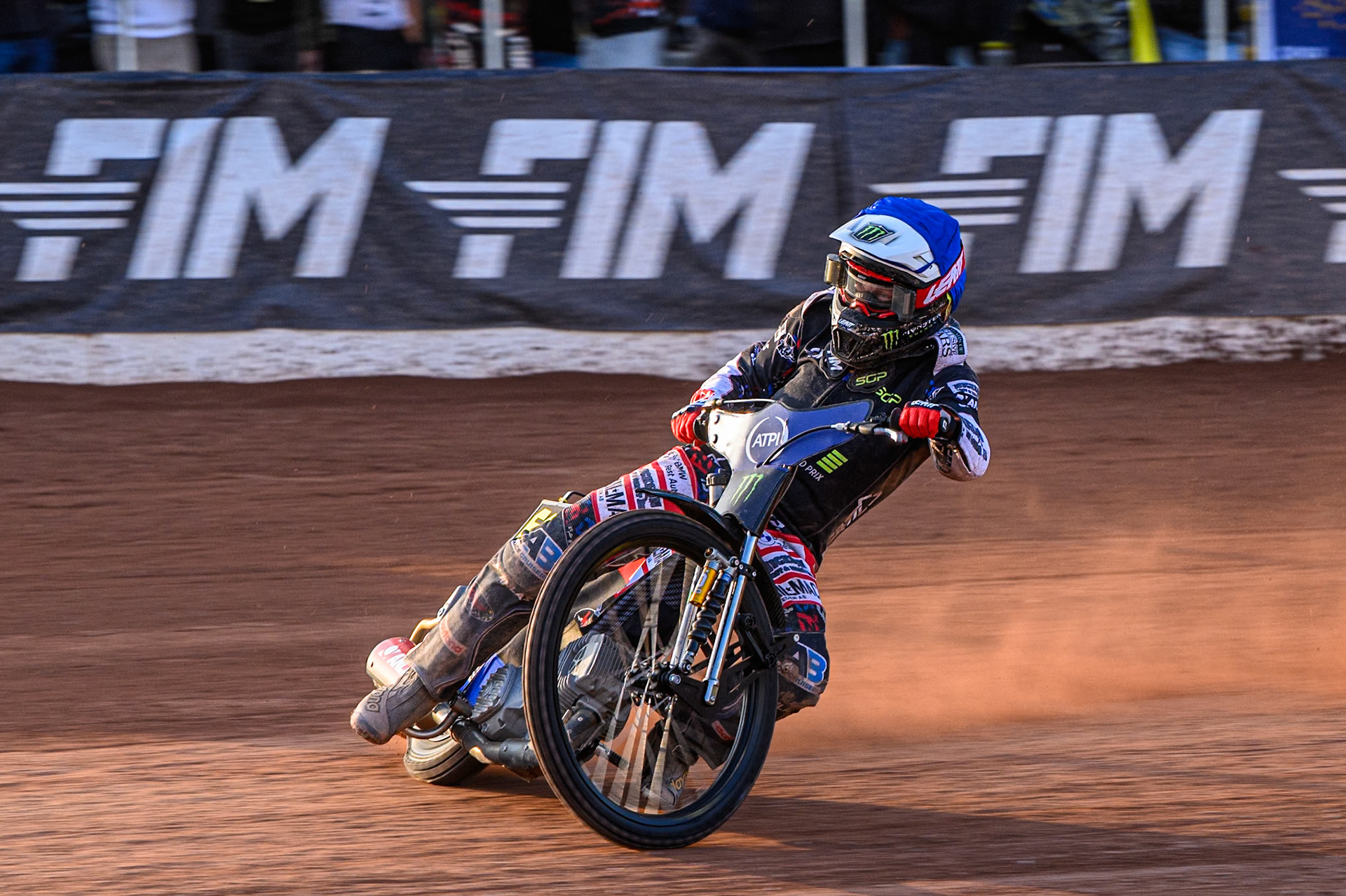 Fredrik Lindgren (66) of Sweden in action during the ATPI FIM Speedway Grand Prix Round 5 at the National Speedway Stadium, Manchester, on Saturday 14th June 2025. (Photo: Ian Charles | MI News)