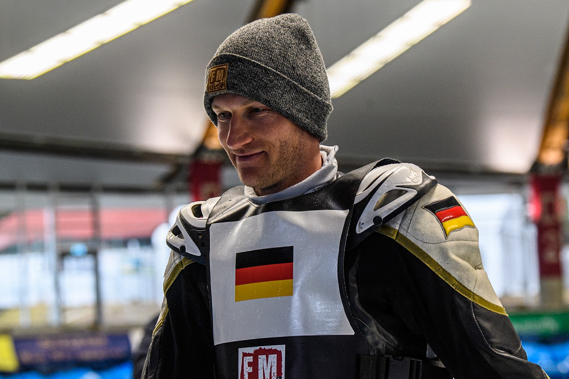 Reserve Franz Mayerbüchler (17) of Germany during practice for the Ice Speedway Gladiators World Championship Finals 1 &amp; 2 at Max-Aicher-Arena, Inzell on Friday 14th March 2025. (Photo: Ian Charles | MI News)