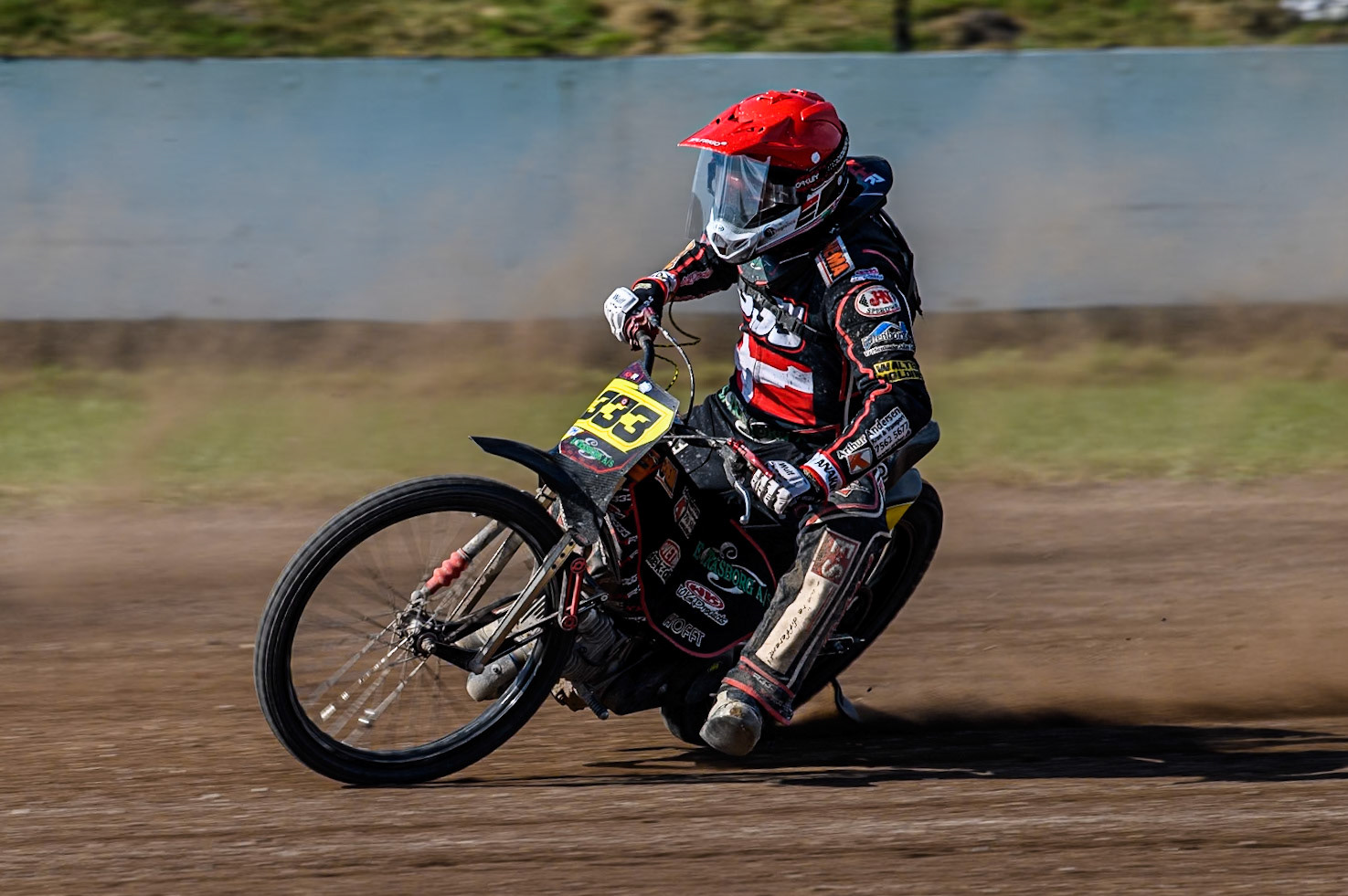 Kenneth Kruse Hansen (333) of Denmark in action during the FIM Long Track World Championship Final 5 at the Speed Centre Roden, Roden, Netherlands on Sunday 22nd September 2024. (Photo: Ian Charles | MI News)