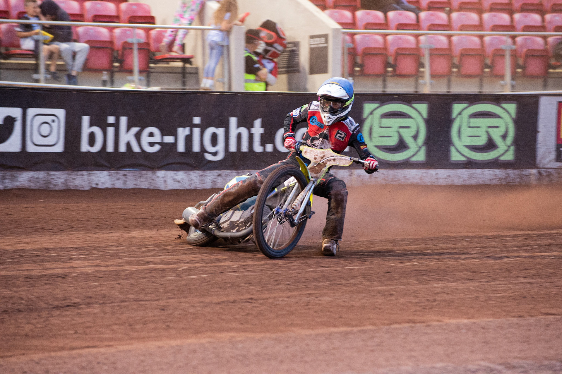 Photo: Ian Charles

Ben Rathbone in action 

Belle Vue Colts v Leicester Cubs, SGB National League, Belle Vue National Speedway Stadium, Manchester, Thursday 8  August  2019