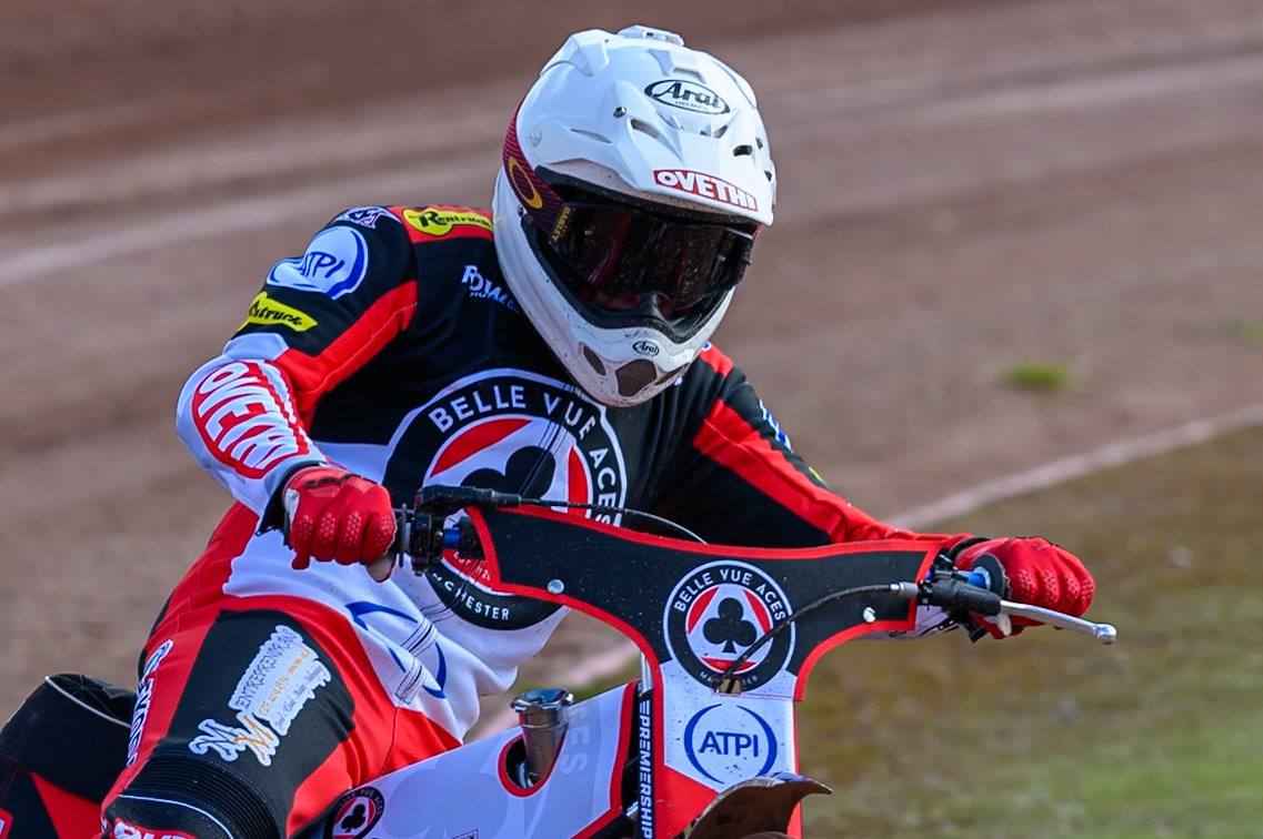 Peter Kildemand of Belle Vue Aces in action during the Belle Vue Aces Media Day at the National Speedway Stadium, Manchester on Wednesday 11th March 2026. (Photo: Ian Charles | MI News)