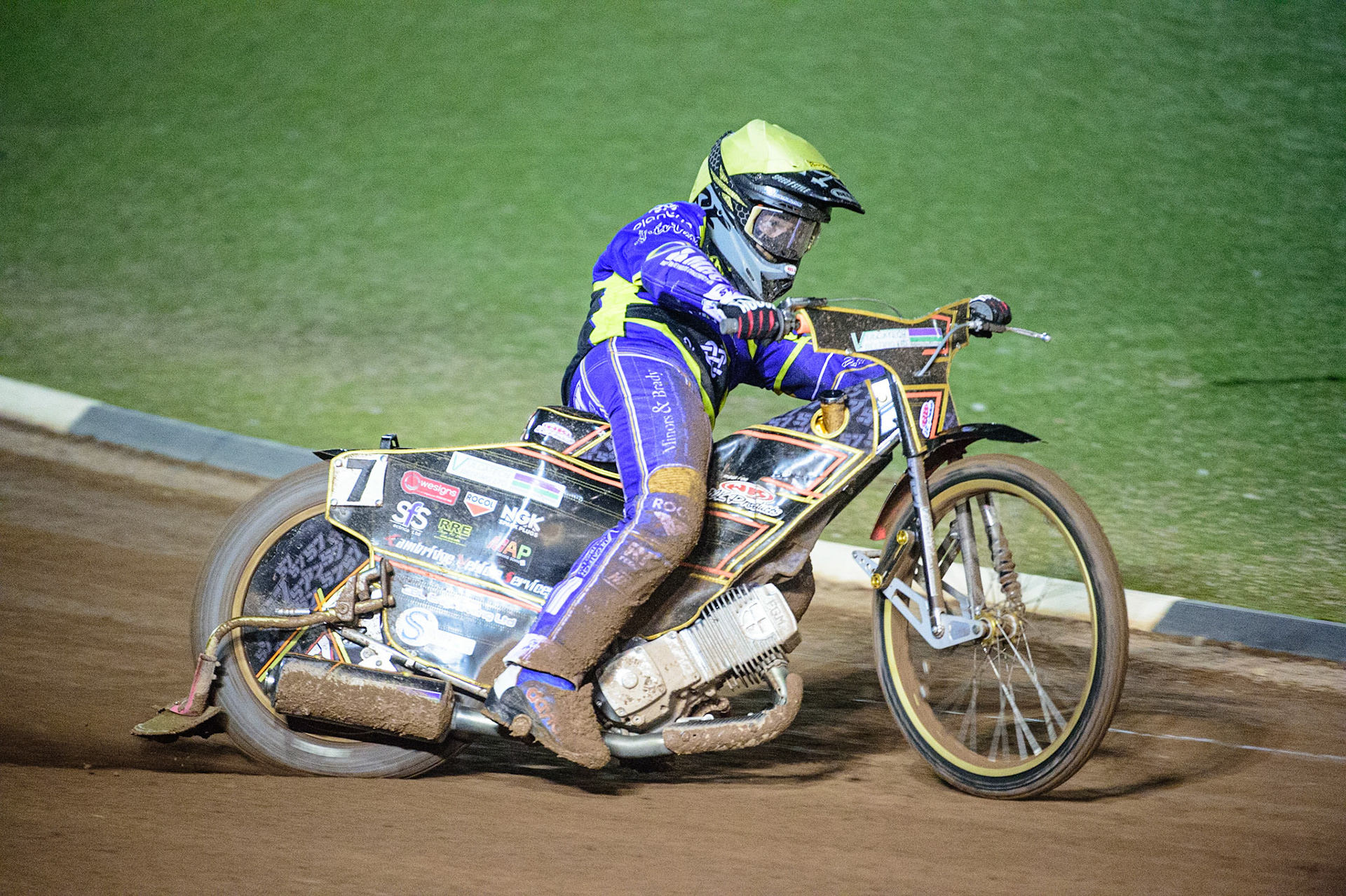 MANCHESTER, UK. OCT 7TH  Connor Mountain  in action for Sheffield TruPlant Tigers  during the SGB Premiership Play off Semi-Final Second Leg between Belle Vue Aces and Sheffield Tigers at the National Speedway Stadium, Manchester on Thursday 7th October 2021. (Credit: Ian Charles | MI News)