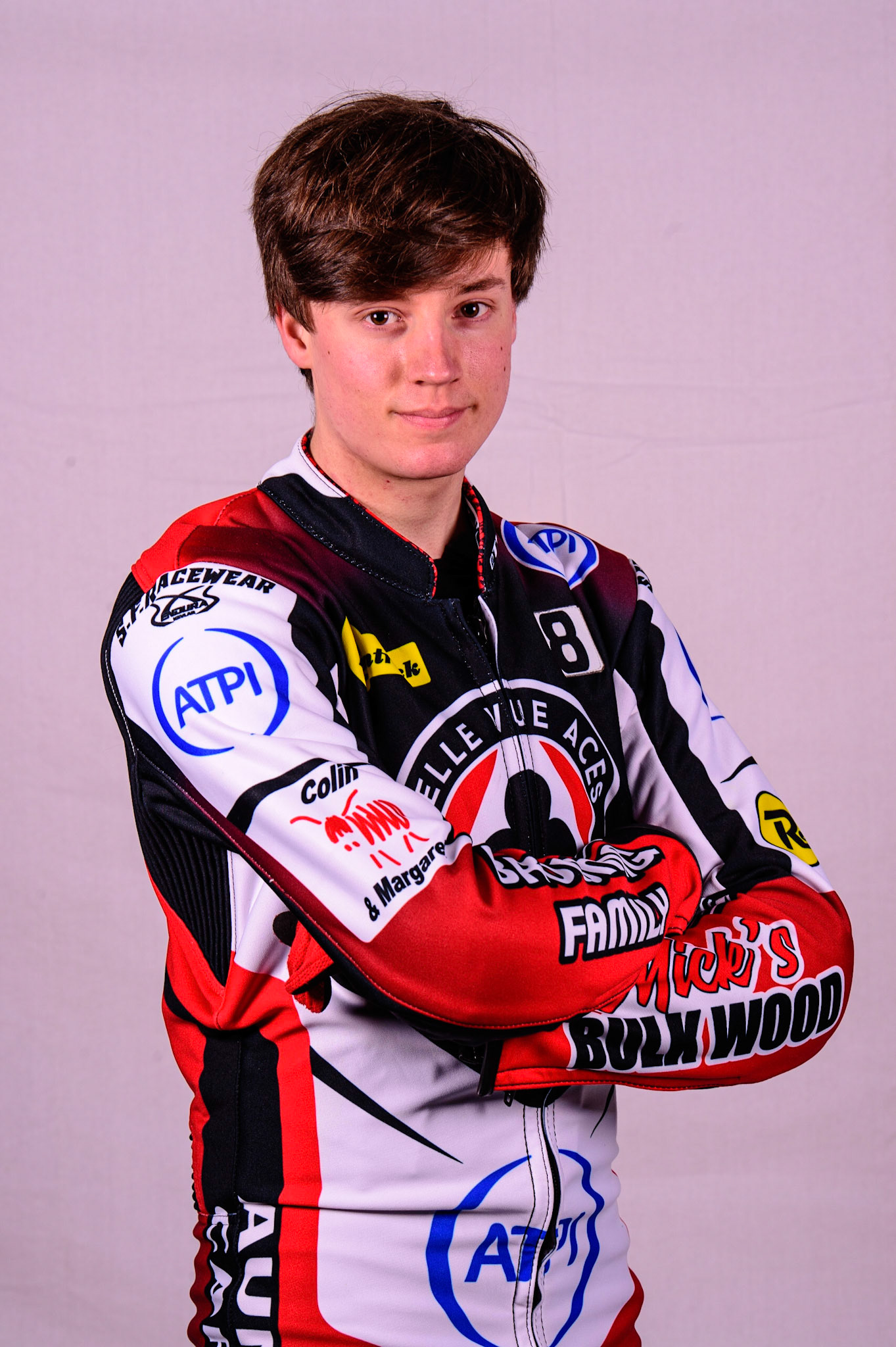MANCHESTER, UK. MAR 14TH Connor Bailey - Belle Vue 'ATPI' Aces during the Belle Vue Speedway Media Day at the National Speedway Stadium, Manchester on Monday 14th March 2022. (Credit: Ian Charles | MI News)