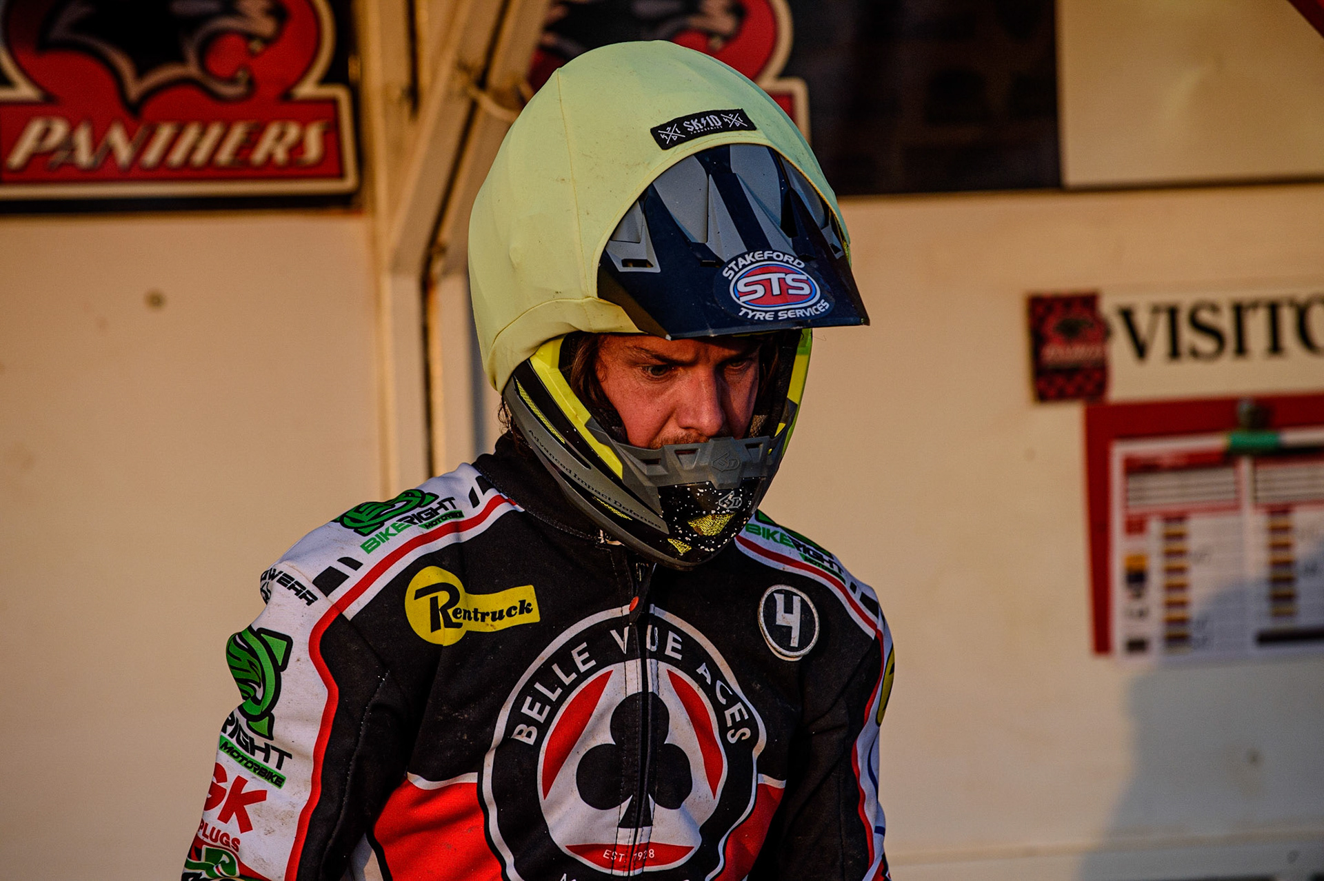 PETERBOROUGH, UK. JULY 19TH  Charles Wright  ready to race during the SGB Premiership match between Peterborough and Belle Vue Aces at East of England Showground, Peterborough on Monday 19th July 2021. (Credit: Ian Charles | MI News)