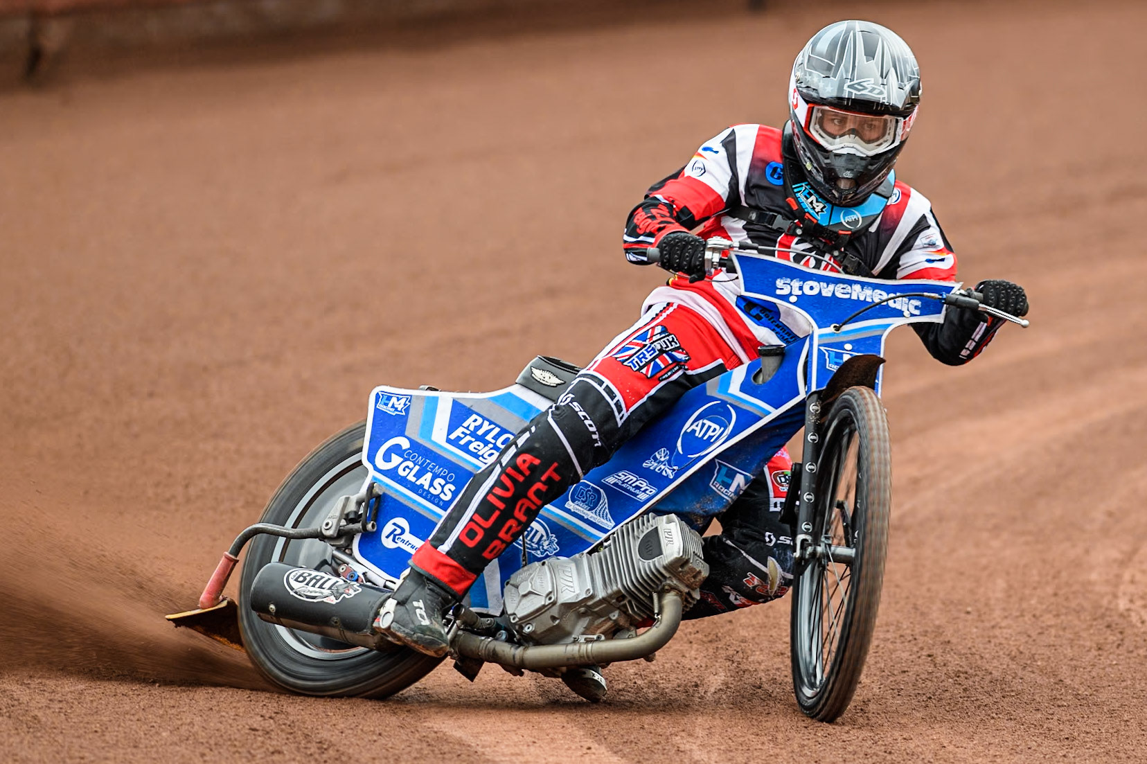 Belle Vue Colts' rider Harry McGurk in action during the Belle Vue Aces Media Day at the National Speedway Stadium, Manchester on Monday 11th March 2024. (Photo: Ian Charles | MI News)