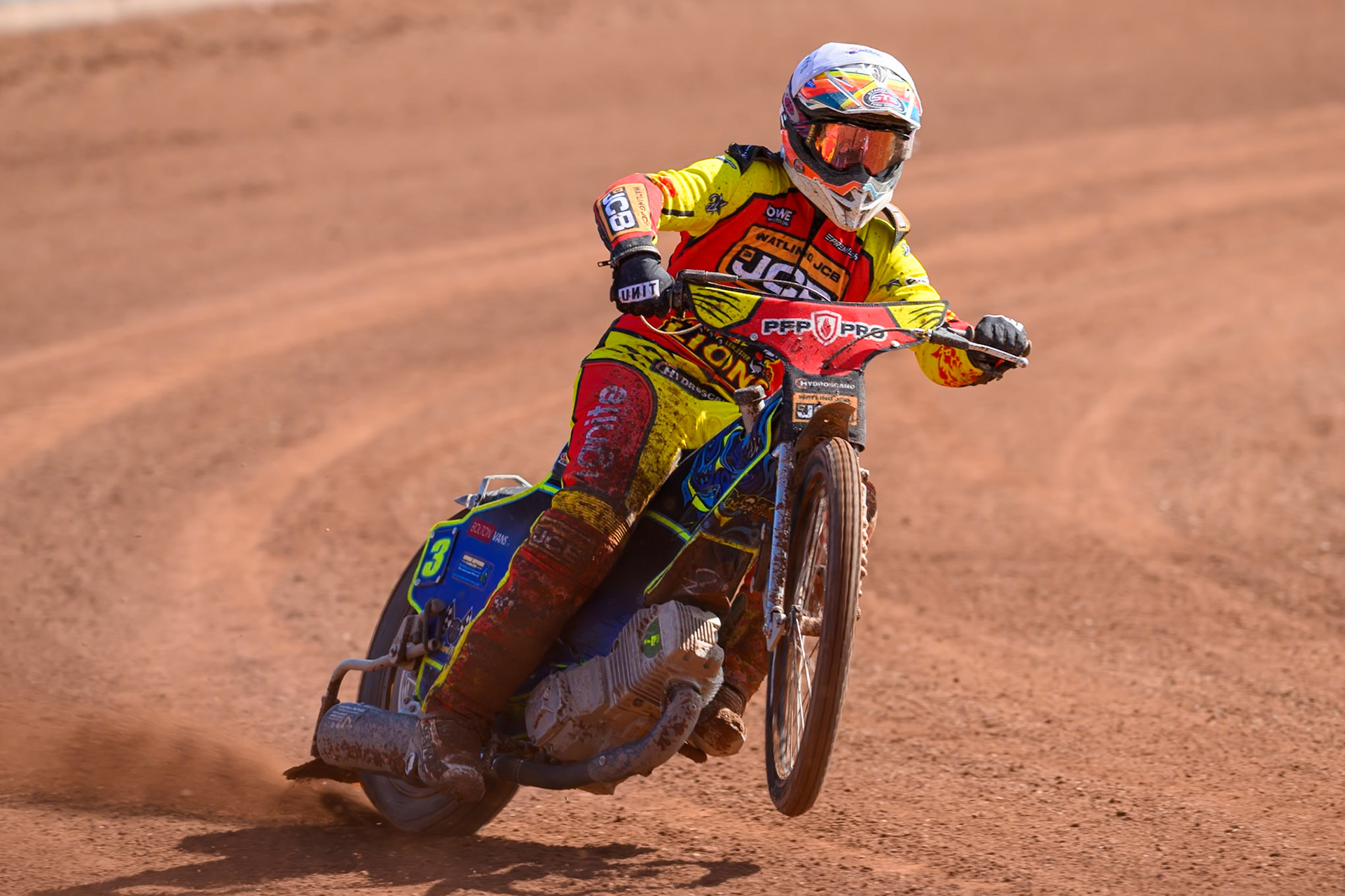 Nick Morris of Leicester Lions  in action during the Knockout Cup Northern Section match between Belle Vue Aces and Leicester Lions at the National Speedway Stadium, Manchester on Monday 6th April 2026. (Photo: Ian Charles | MI News)