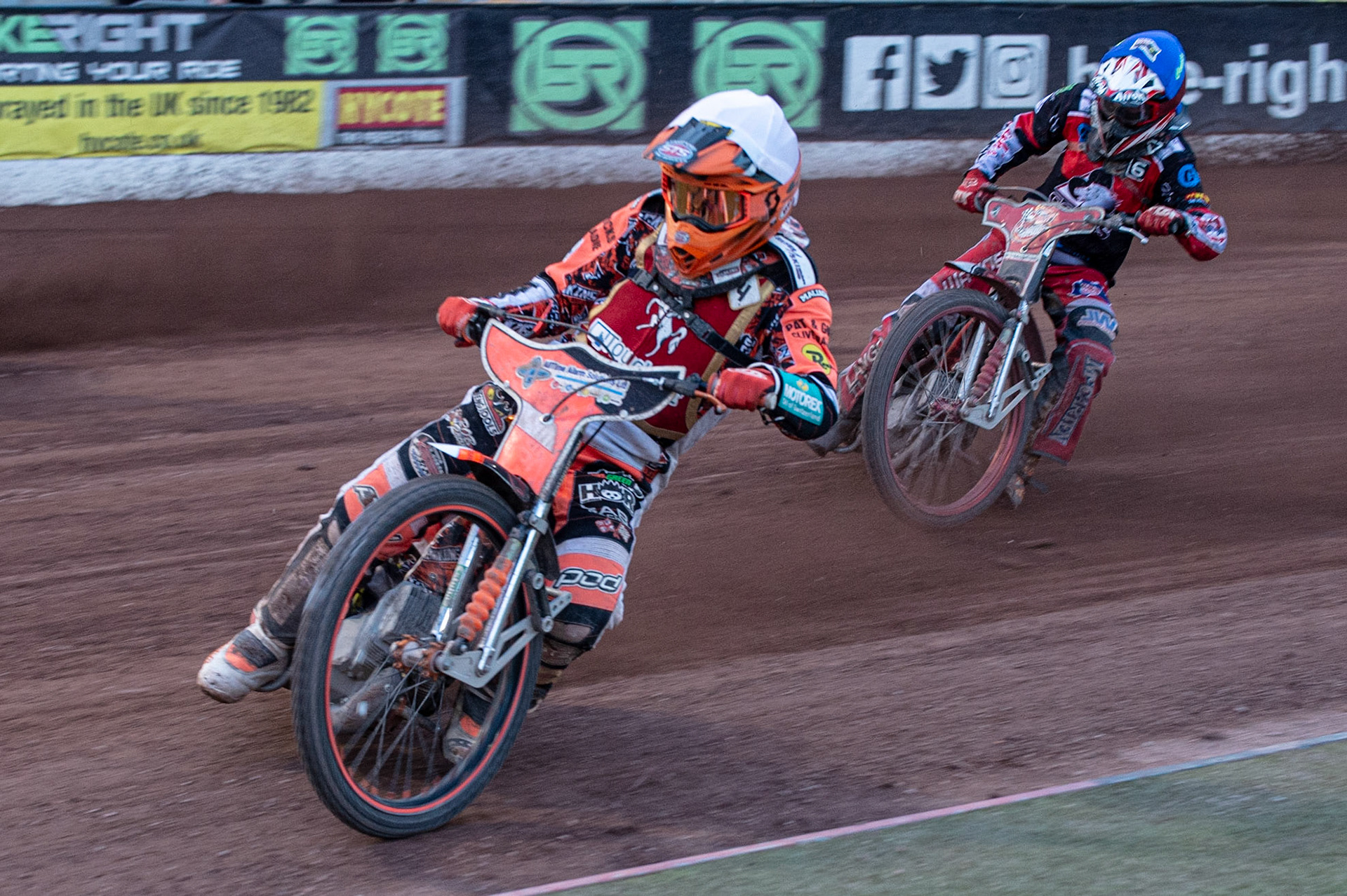 Photo: Ian Charles

Jordan Jenkins (White) leads Connor Bailey (Blue)

Belle Vue Colts v Kent Kings, SGB National League KO Cup Quarter Final 1st Leg, Belle Vue National Speedway Stadium, Manchester, Thursday 20  June  2019