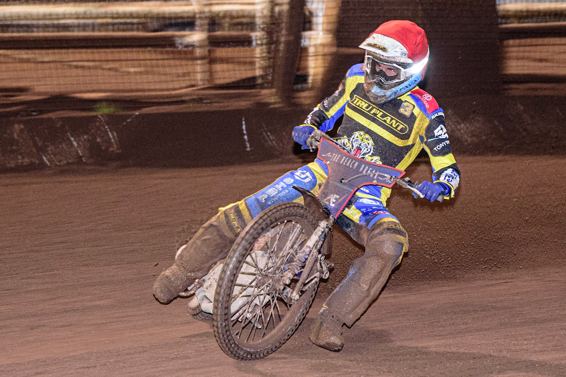 Adam Ellis  of Sheffield ‘TruPlant’ Tigers  in action  during the Sheffield Tigers vs Belle Vue Aces meeting in the SGP Premiership at Owlerton Stadium, Sheffield on Thursday 23rd March 2023. (Photo: Ian Charles | MI News)