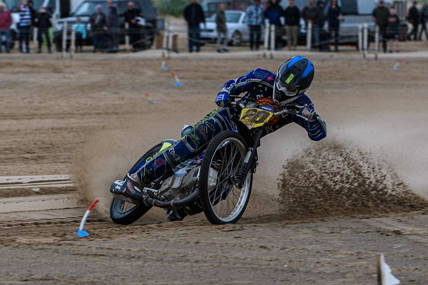 Arran Butcher (20) in action  during the Fylde ACU British Sand Racing Masters Championship at  St Annes on Sea, Lancashire on Sunday 30th July 2023. (Photo: Ian Charles | MI News)