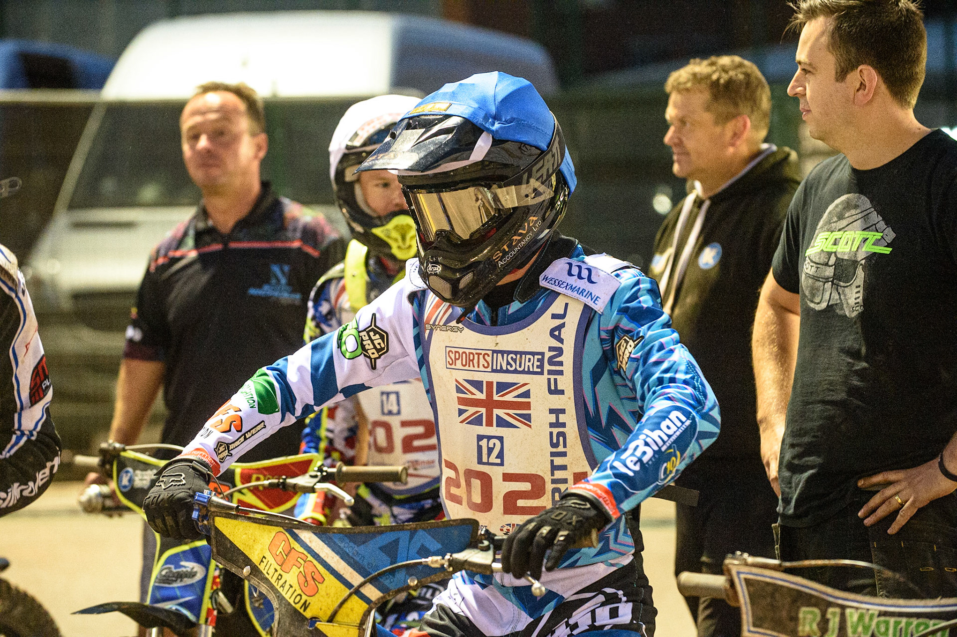 MANCHESTER, UK. AUGUST 16TH   Adam Ellis  ready to race during the Sports Insure British Speedway Finals at the National Speedway Stadium, Manchester on Monday 16th August 2021. (Credit: Ian Charles | MI News)