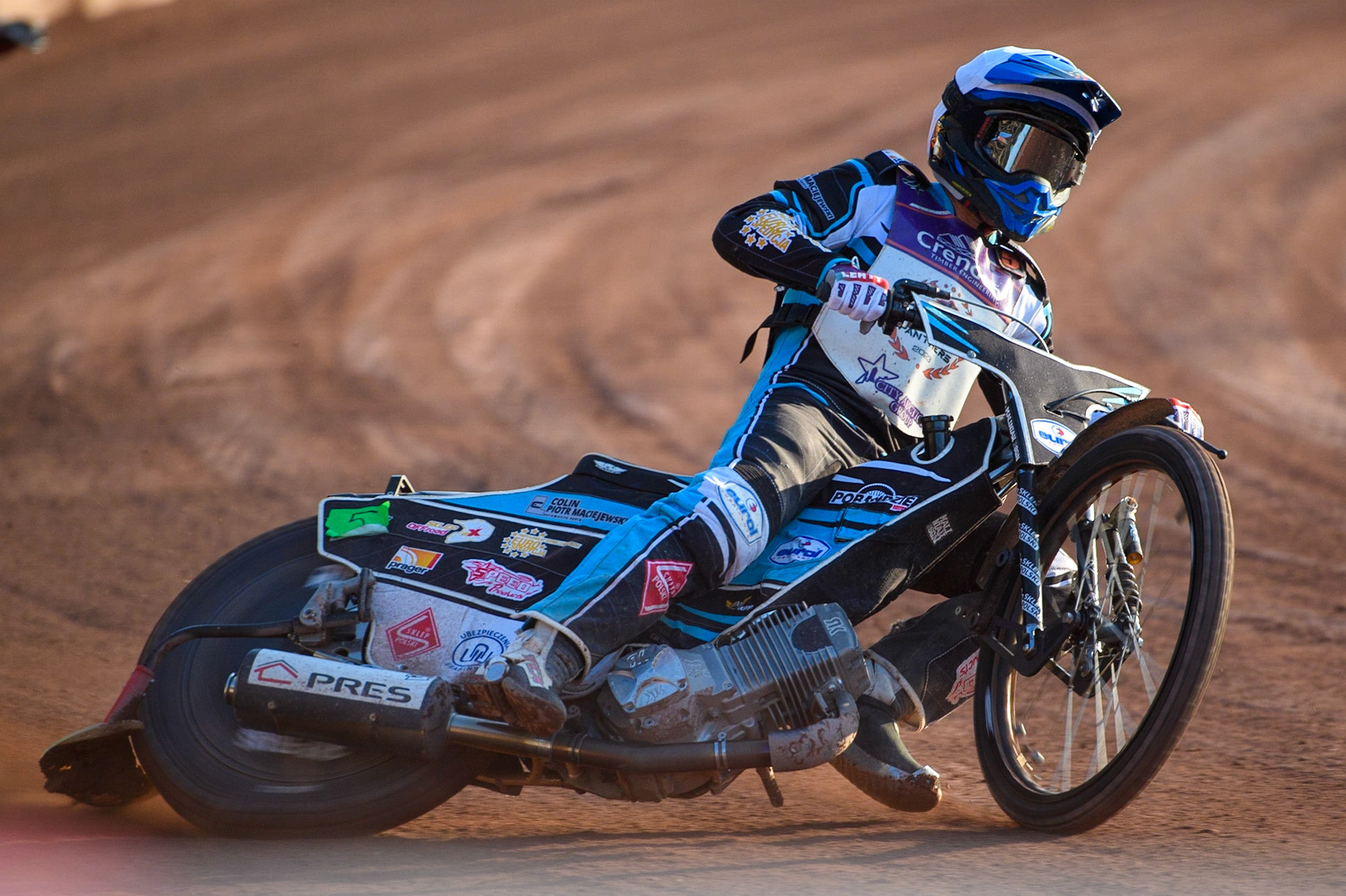 Vadim Tarasenko in action  for Peterborough Crendon Panthers during the Sports Insure Premiership match between Belle Vue Aces and Peterborough at the National Speedway Stadium, Manchester on Monday 19th June 2023. (Photo: Ian Charles | MI News)