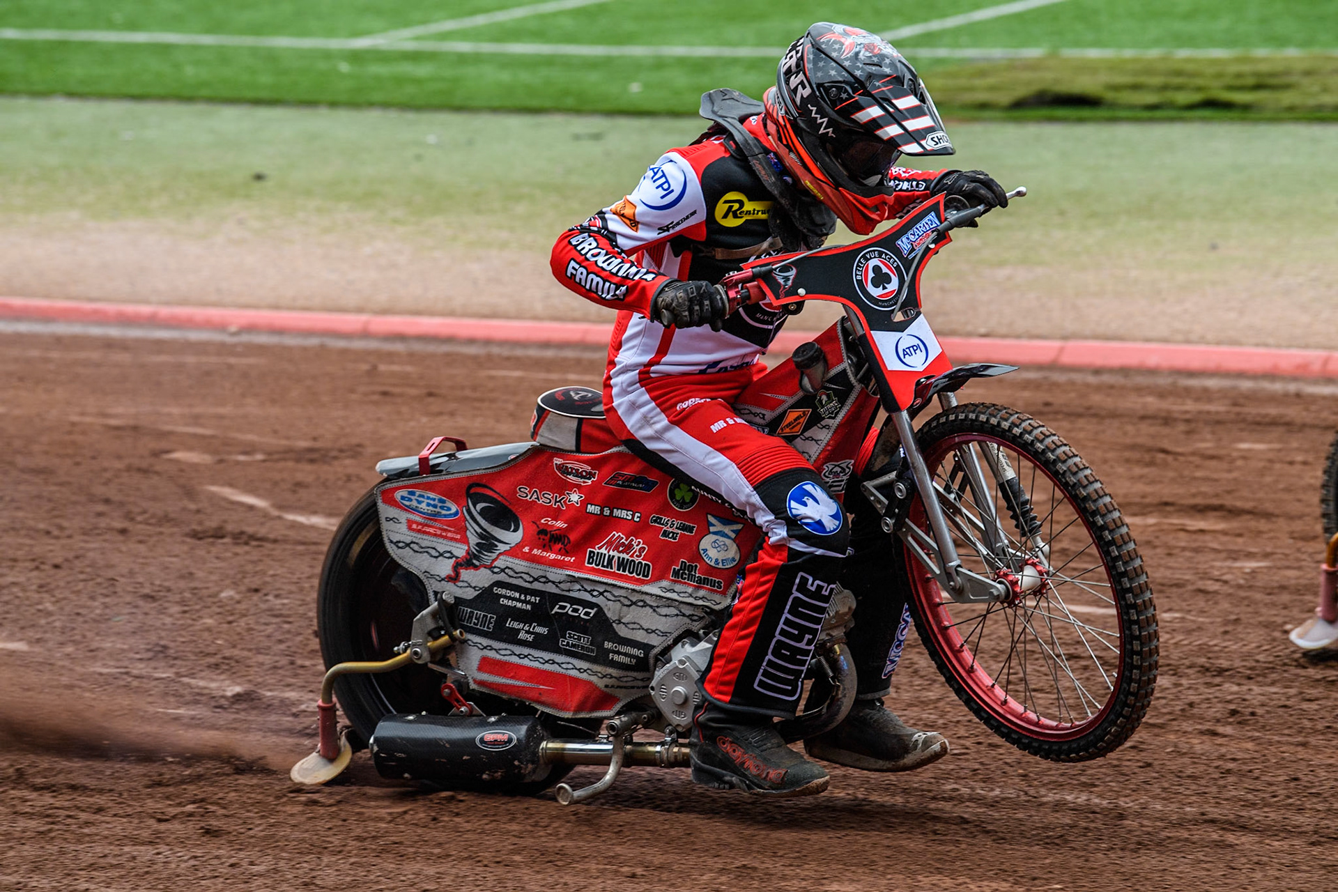 Belle Vue Aces' rider Connor Bailey does a practice start during the Belle Vue Aces Media Day at the National Speedway Stadium, Manchester on Monday 11th March 2024. (Photo: Ian Charles | MI News)