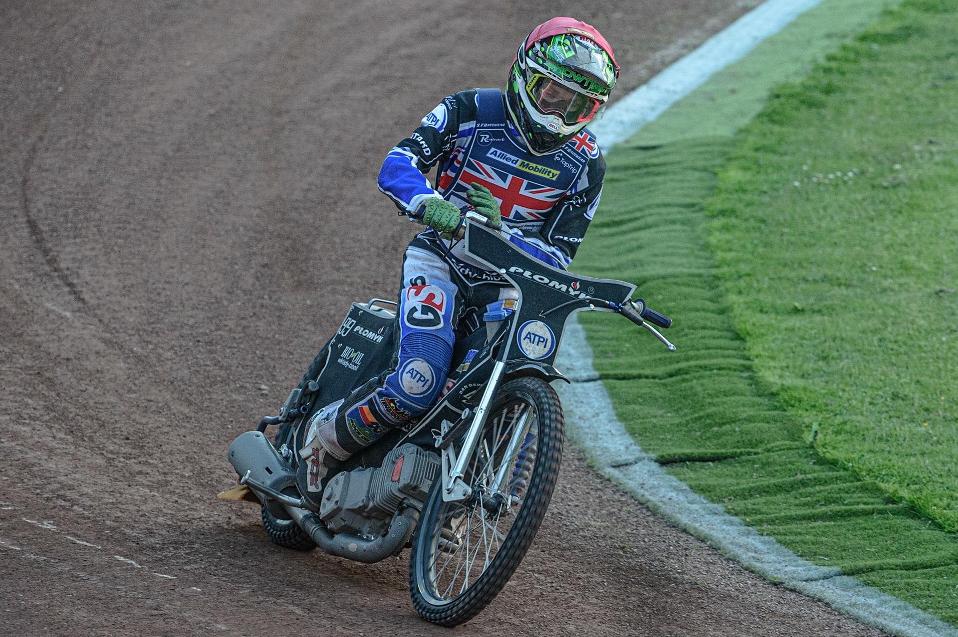 GLASGOW, UK. JUNE 19TH.  Dan Bewley (Great Britain) after his heat 10 win during the FIM Speedway Grand Prix Qualifying Round at the Peugeot Ashfield Stadium, Glasgow on Saturday 19th June 2021. (Credit: Ian Charles | MI News)