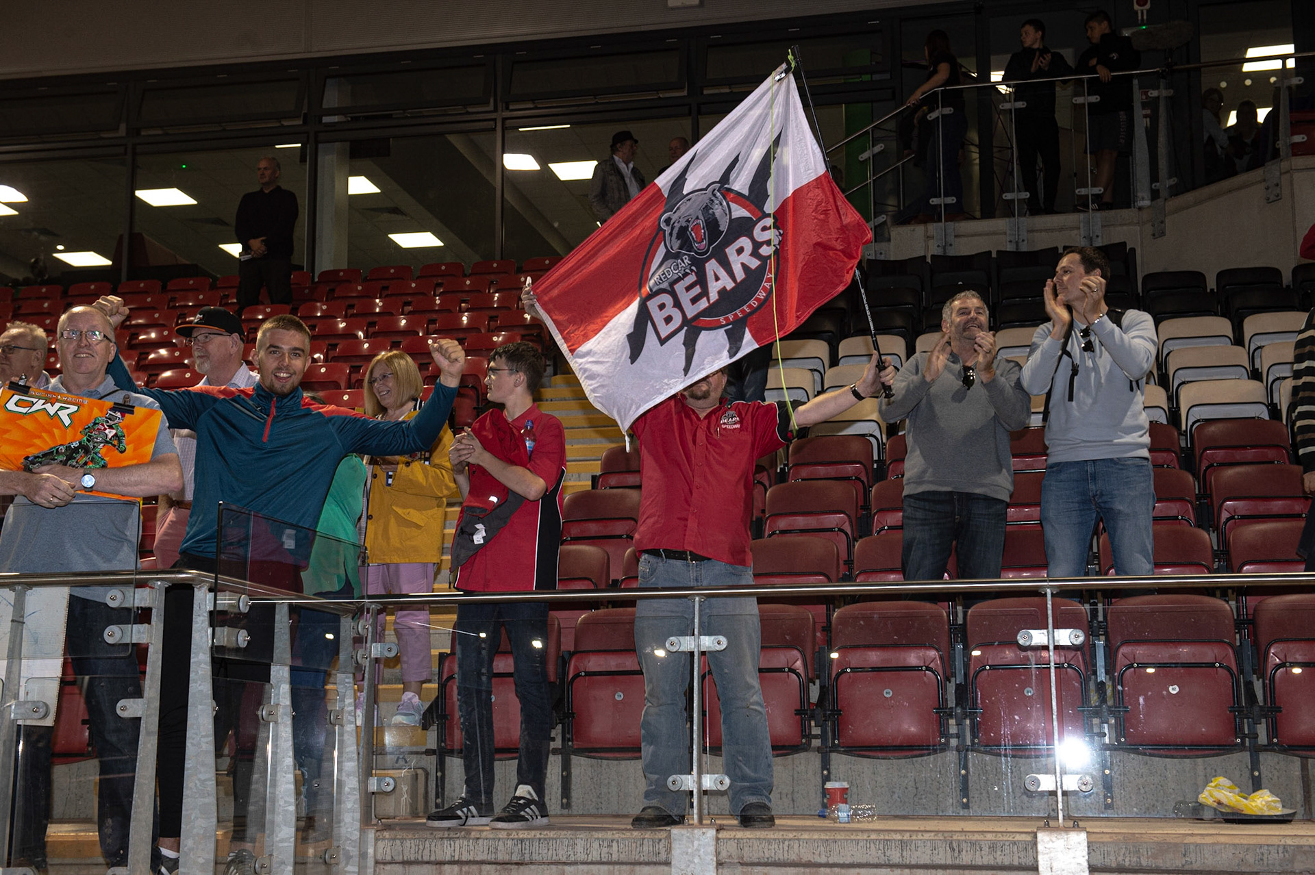 Photo: Ian Charles
 
Redcar Fans celebrate

Sports Insure British Final,  Belle Vue National Speedway Stadium, Manchester Monday 29  July  2019