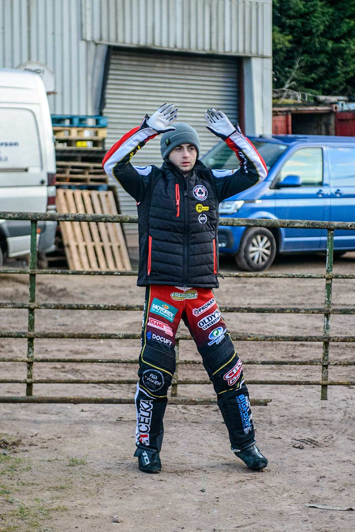 Jaimon Lidsey  warms up during the SGB Premiership Knock Out Cup Quarter Final  1st Leg between Wolverhampton Wolves and Belle Vue Aces at Monmore Green Stadium, Wolverhampton on Monday 10th April 2023. (Photo: Ian Charles | MI News)