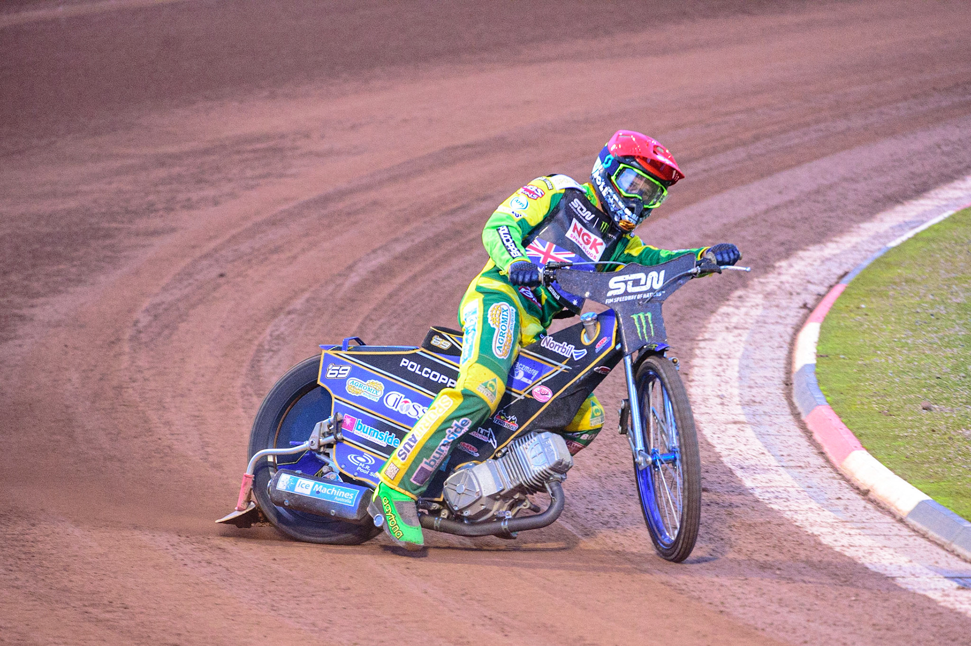 MANCHESTER, UK. OCT 16TH Jason Doyle of Australia in action  during the Monster Energy FIM Speedway of Nations at the National Speedway Stadium, Manchester on Saturday  16th October 2021. (Credit: Ian Charles | MI News)