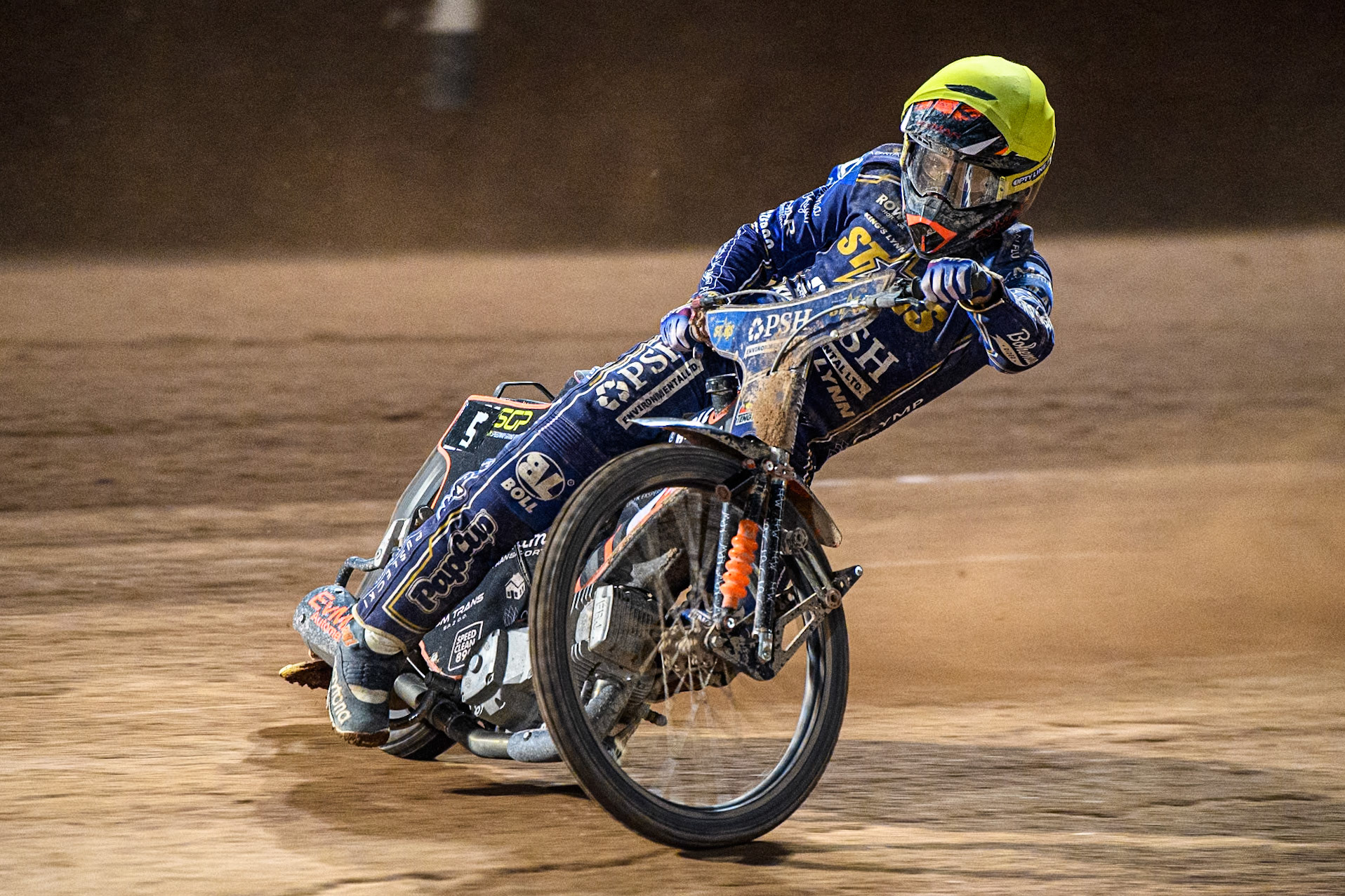 Jan Kvech of Kings Lynn Stars in action during the Rowe Motor Oil Premiership match between Belle Vue Aces and King's Lynn Stars at the National Speedway Stadium, Manchester on Monday 5th April 2025. (Photo: Ian Charles | MI News)