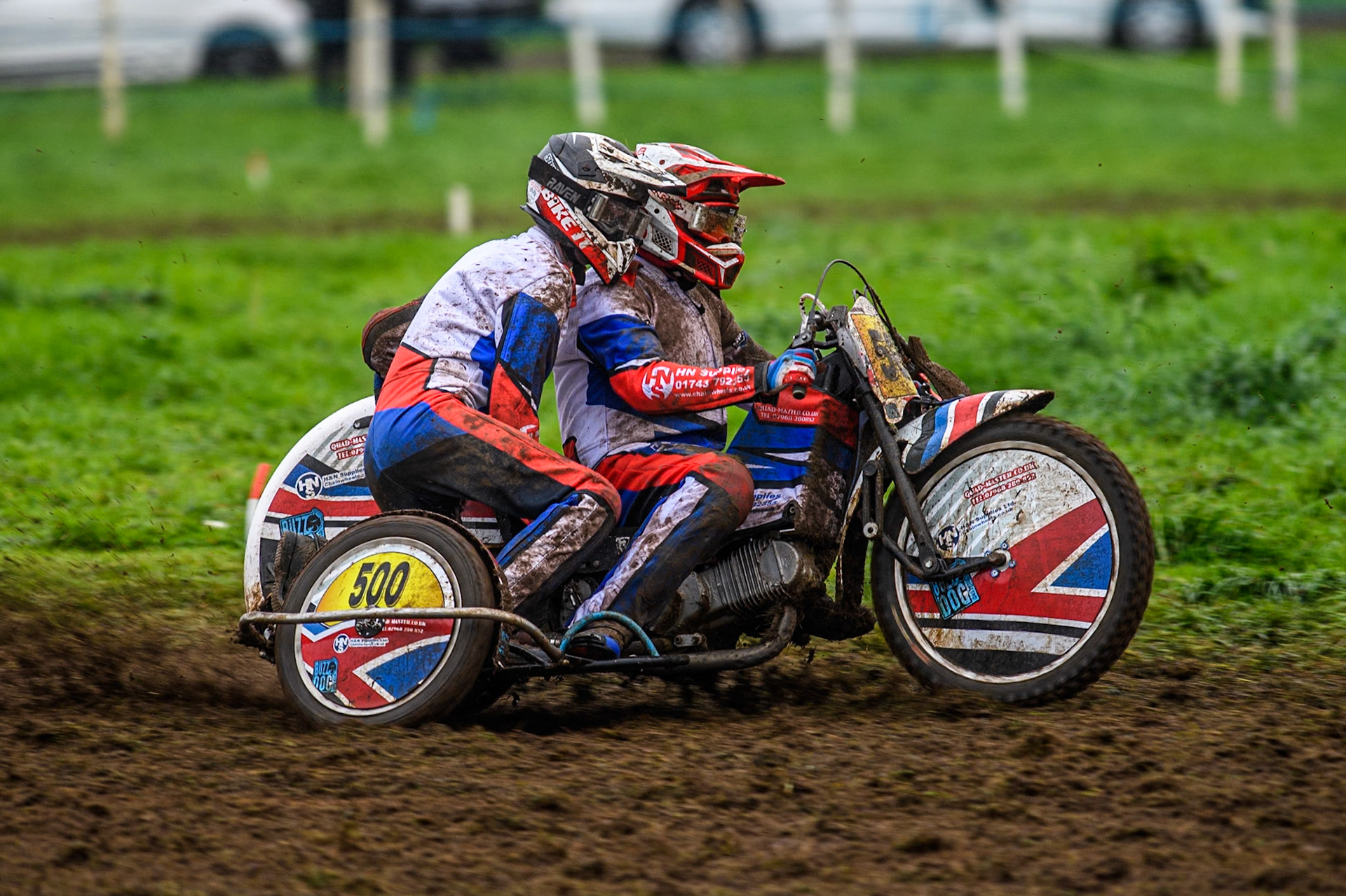 Nick Bull &amp; Sam Hall (500) in action in the 500cc Sidecar Class during the ACU British Upright Championships at Woodhouse Lance, Gawsworth, Cheshire on Sunday 8th September 2024. (Photo: Ian Charles | MI News)