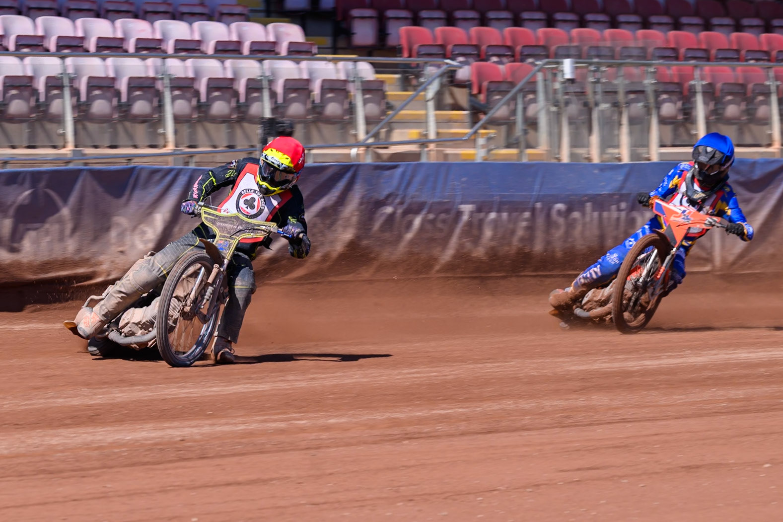 COLTS ACADEMY INDIVIDUAL EVENT FINAL: Ben Whalley  in Red leading Jordy Loftus in Blue during the JR Ashworth &amp; Sons Colts Academy Event at the National Speedway Stadium, Manchester on Sunday 19th July 2026. (Photo: Ian Charles | MI News)