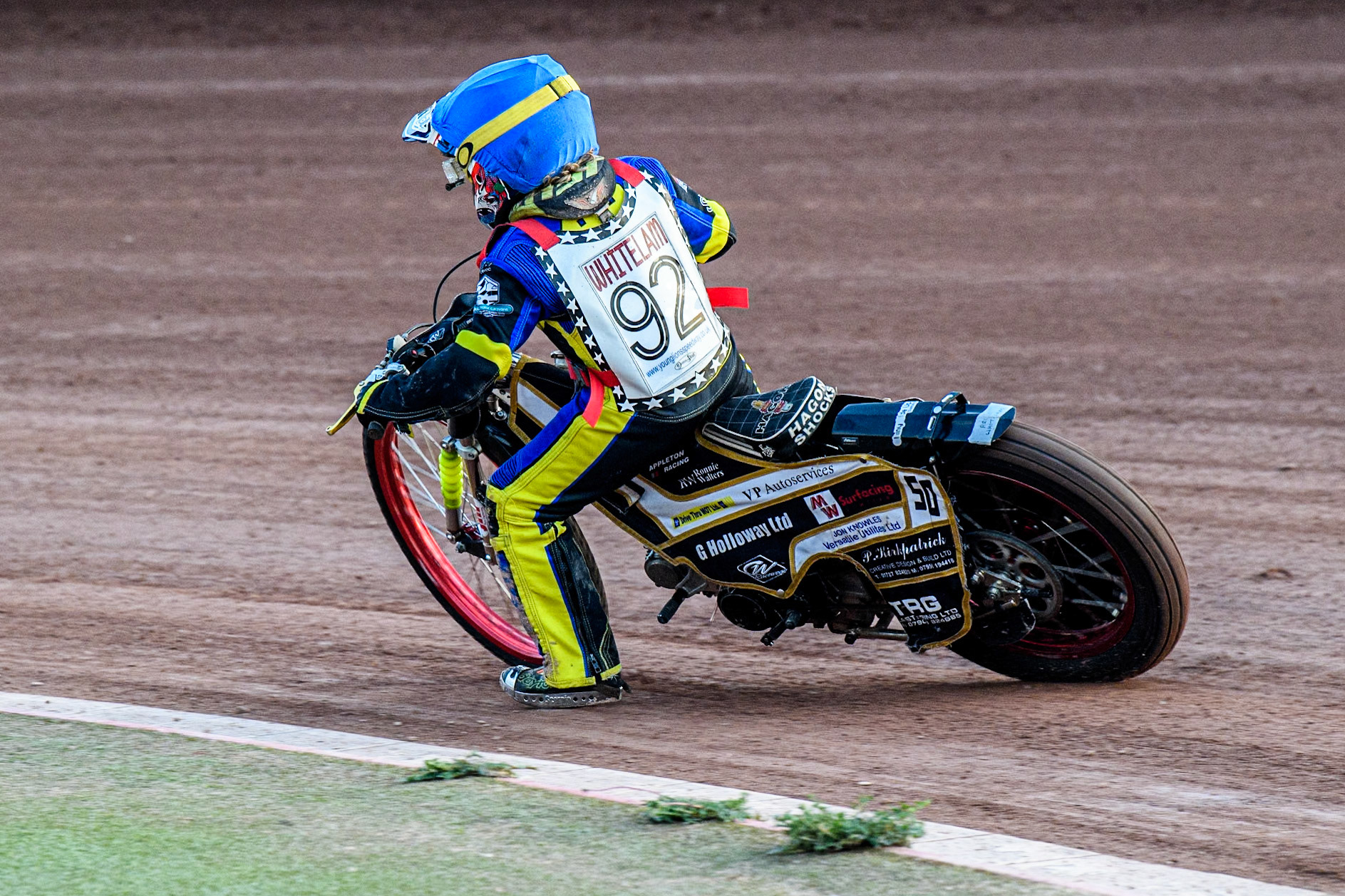 Archie Whitelam (125cc) in action during the British Youth 250cc Championships at the National Speedway Stadium, Manchester on Friday 30th August 2024. (Photo: Ian Charles | MI News)