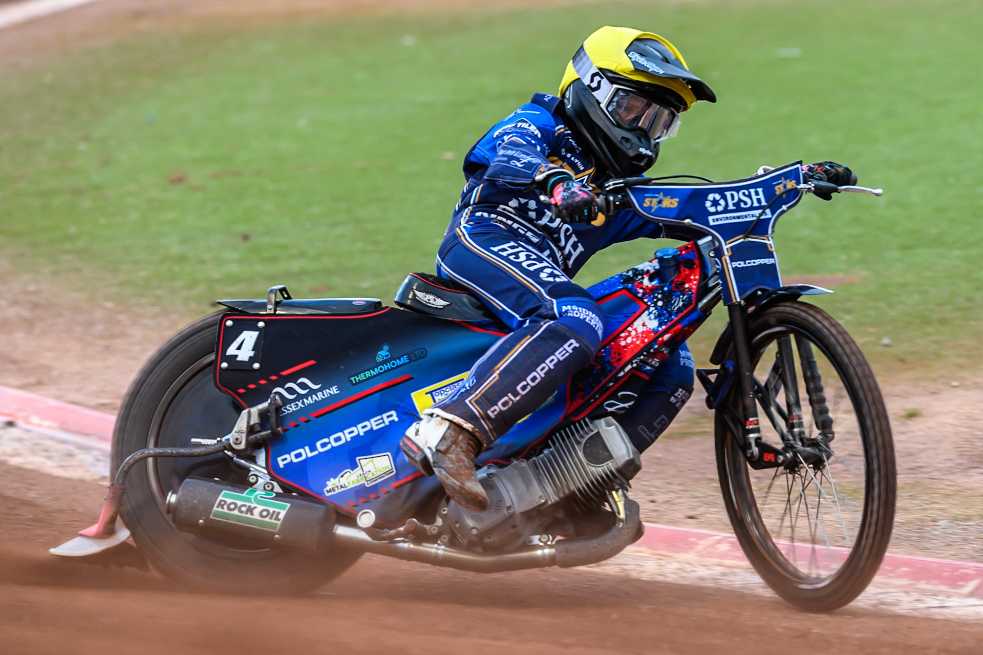 Kings Lynn Stars' Ben Cook in action during the Rowe Motor Oil Premiership match between Belle Vue Aces and King's Lynn Stars at the National Speedway Stadium, Manchester on Monday 23rd June 2025. (Photo: Ian Charles | MI News)