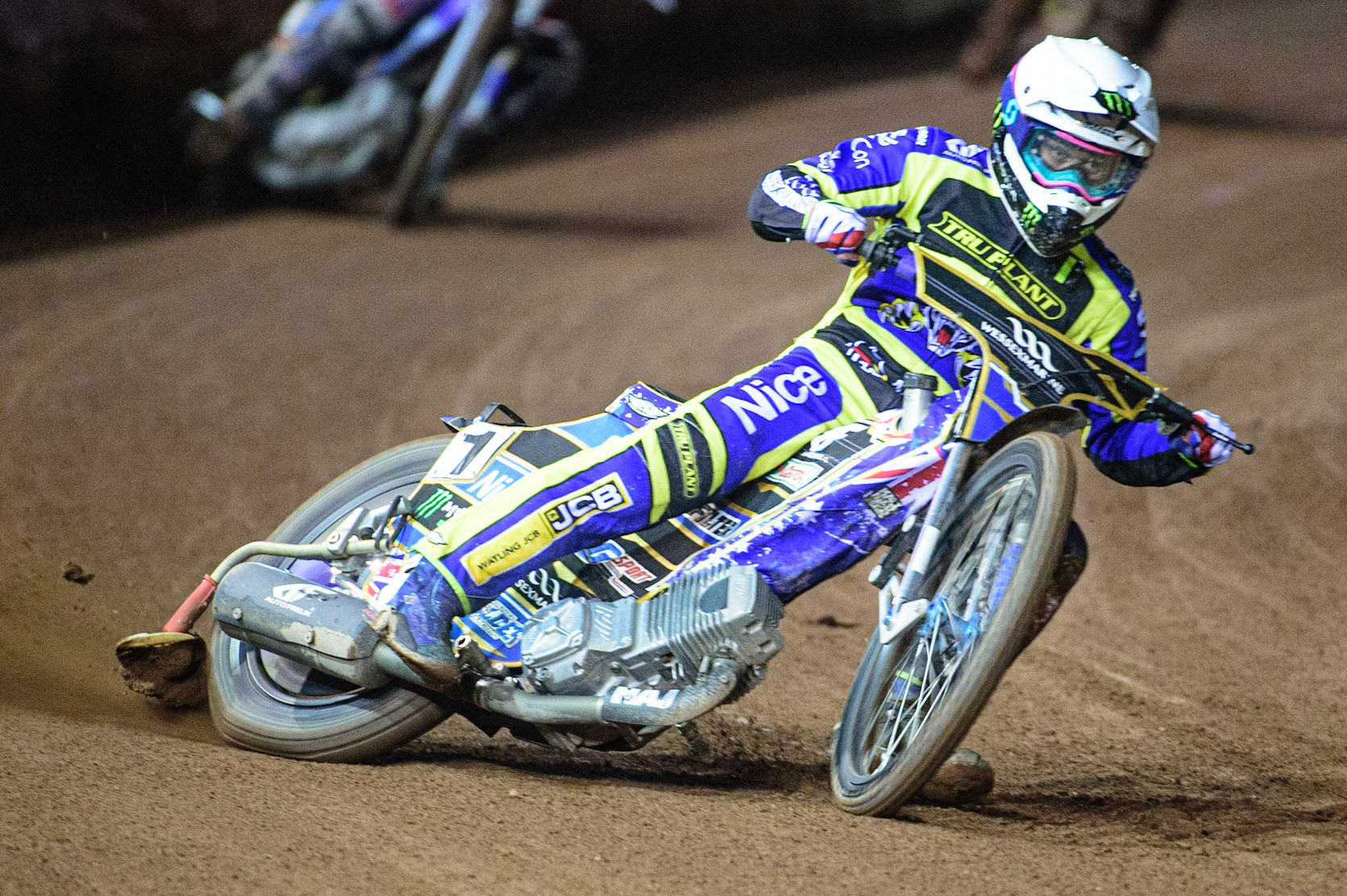 MANCHESTER, UK. OCT 7TH  Jack Holder  in action  for Sheffield TruPlant Tigers  during the SGB Premiership Play off Semi-Final Second Leg between Belle Vue Aces and Sheffield Tigers at the National Speedway Stadium, Manchester on Thursday 7th October 2021. (Credit: Ian Charles | MI News)