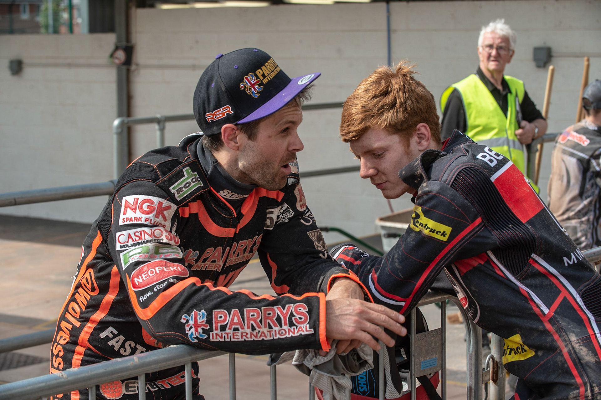 Photo by Ian Charles:

Rory Schlein  (left) with Dan Bewley 

Belle Vue Aces v Wolverhampton Wolves, National Speedway Stadium, Manchester, Monday, 22, April, 2019