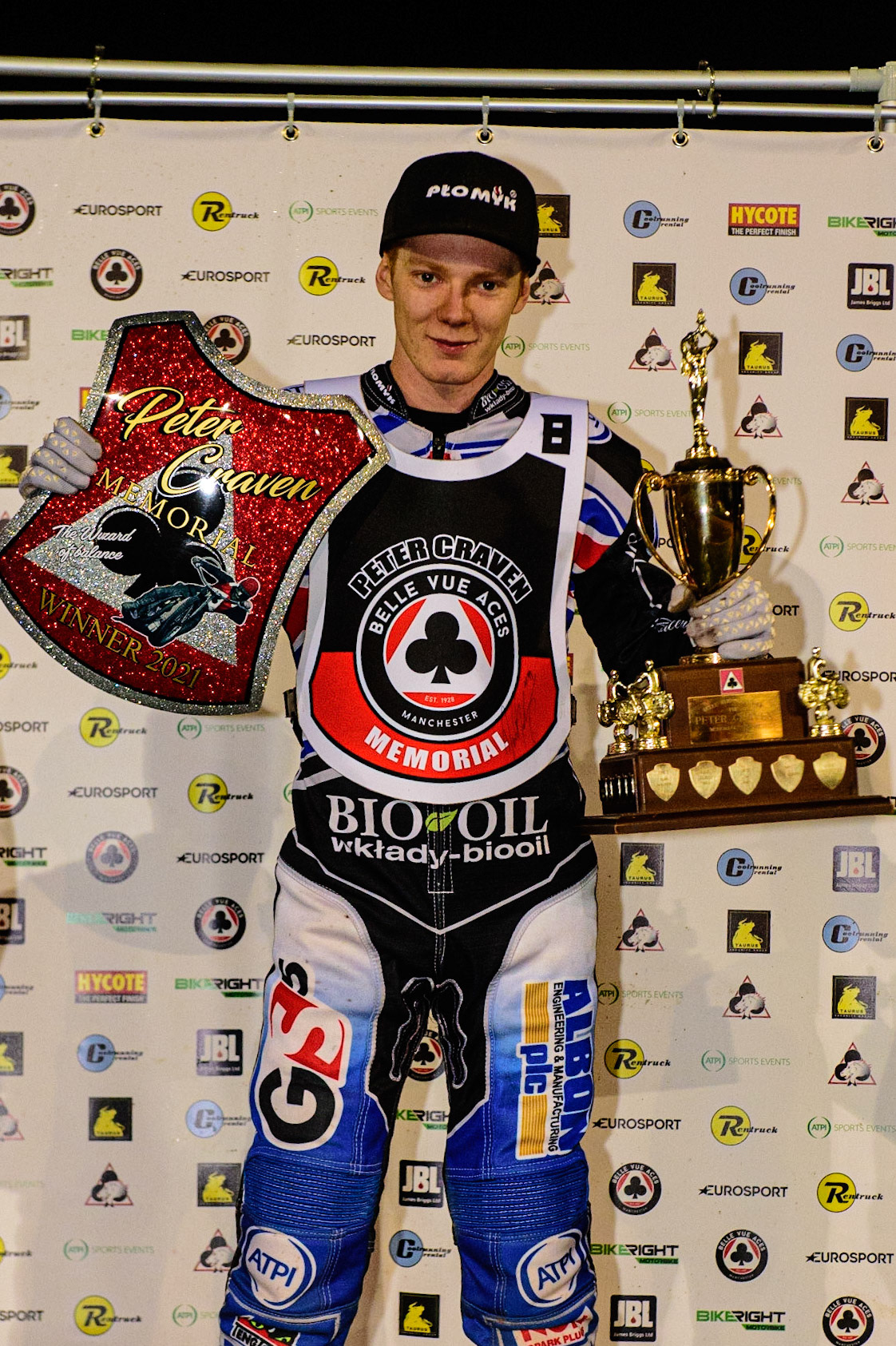 MANCHESTER, UK. OCT 23RD  Dan Bewley  - winner during the Peter Craven Memorial Trophy event at the National Speedway Stadium, Manchester on Saturday 23rd October 2021. (Credit: Ian Charles | MI News)