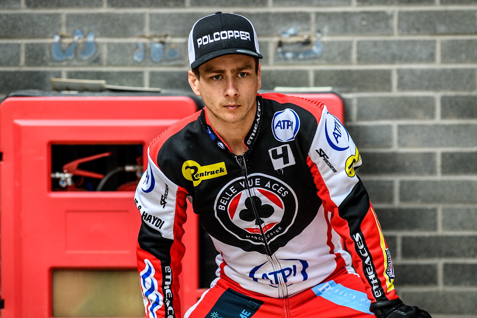 Belle Vue Aces' Ben Cook warms up during the Rowe Motor Oil Premiership match between Belle Vue Aces and Leicester Lions at the National Speedway Stadium, Manchester on Monday 24th June 2024. (Photo: Ian Charles | MI News)