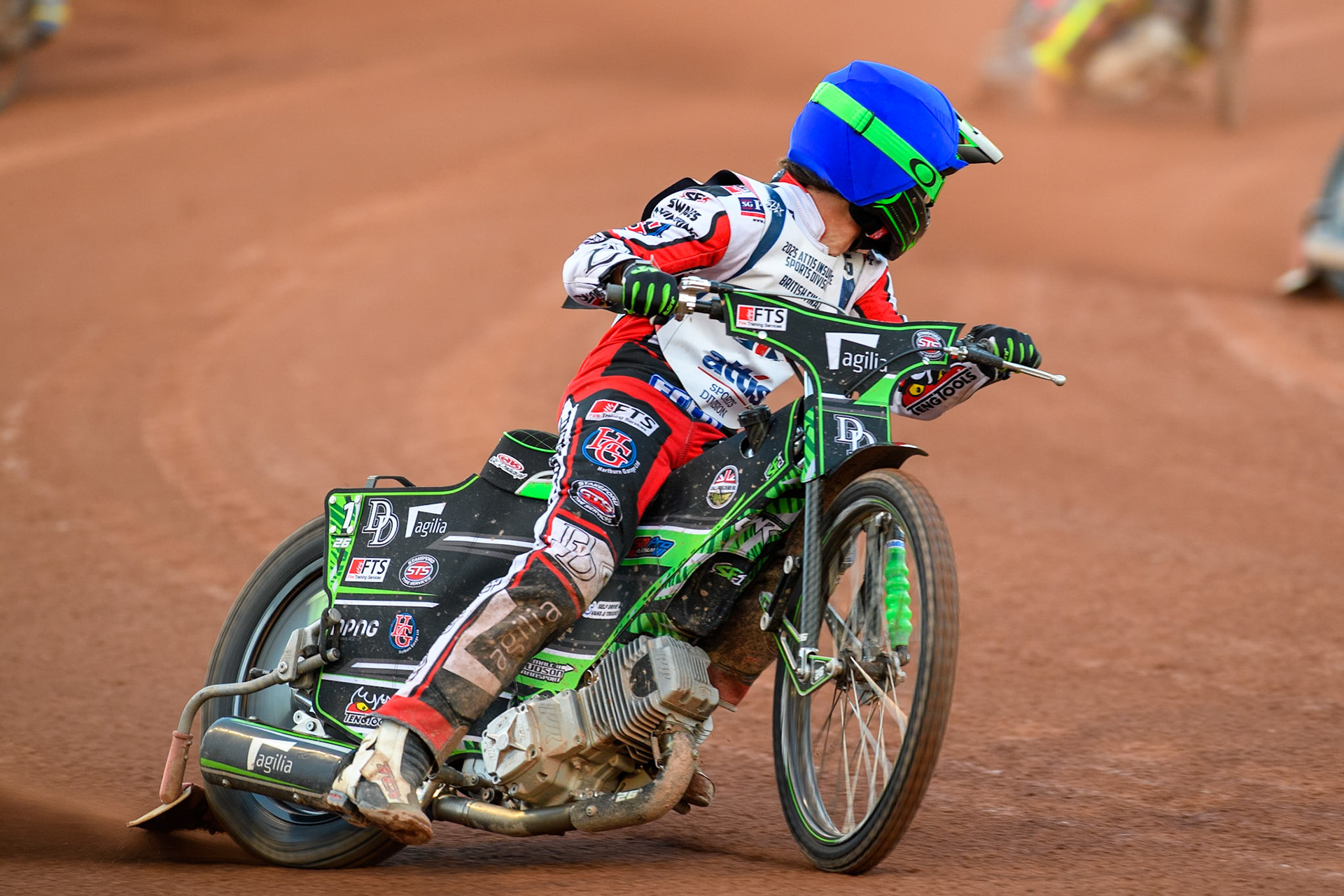 Charles Wright looks for his pursuers during the Attis Insurance Sports Division British Final at the National Speedway Stadium, Manchester on Monday 12th May 2025. (Photo: Ian Charles | MI News)