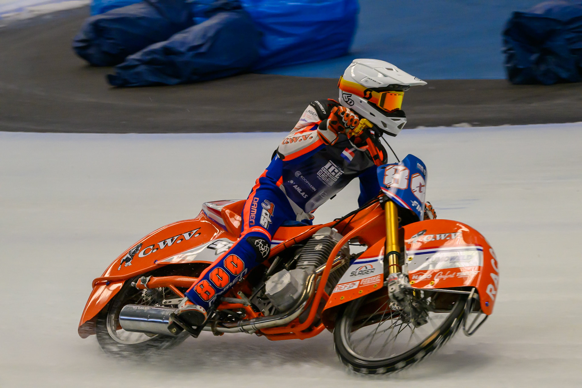 Jasper Iwema (800) of The Netherlands during Practice for the Ice Speedway Gladiators World Championship Finals at Max-Aicher-Arena, Inzell on Friday 13th March 2026. (Photo: Ian Charles | MI News)