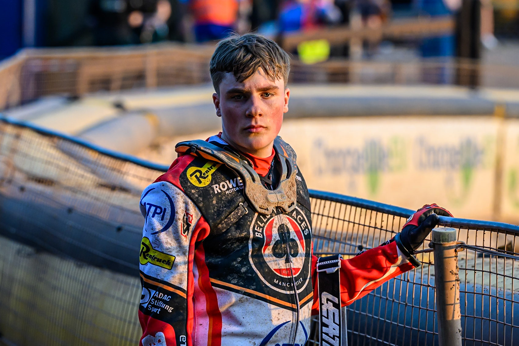 Belle Vue Aces' Norick Blodorn during the Rowe Motor Oil Premiership match between Leicester Lions and Belle Vue Aces at the Hydroscand Arena, Leicester on Thursday 19th June 2025. (Photo: Ian Charles | MI News)