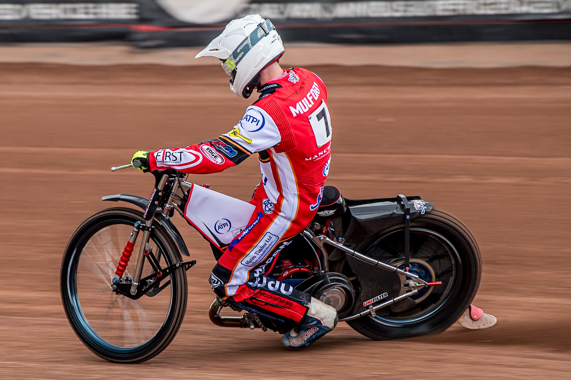 Jake Mulford in action during the Belle Vue Aces Media Day at the National Speedway Stadium, Manchester on Wednesday 12th March 2025. (Photo: Ian Charles | MI News)