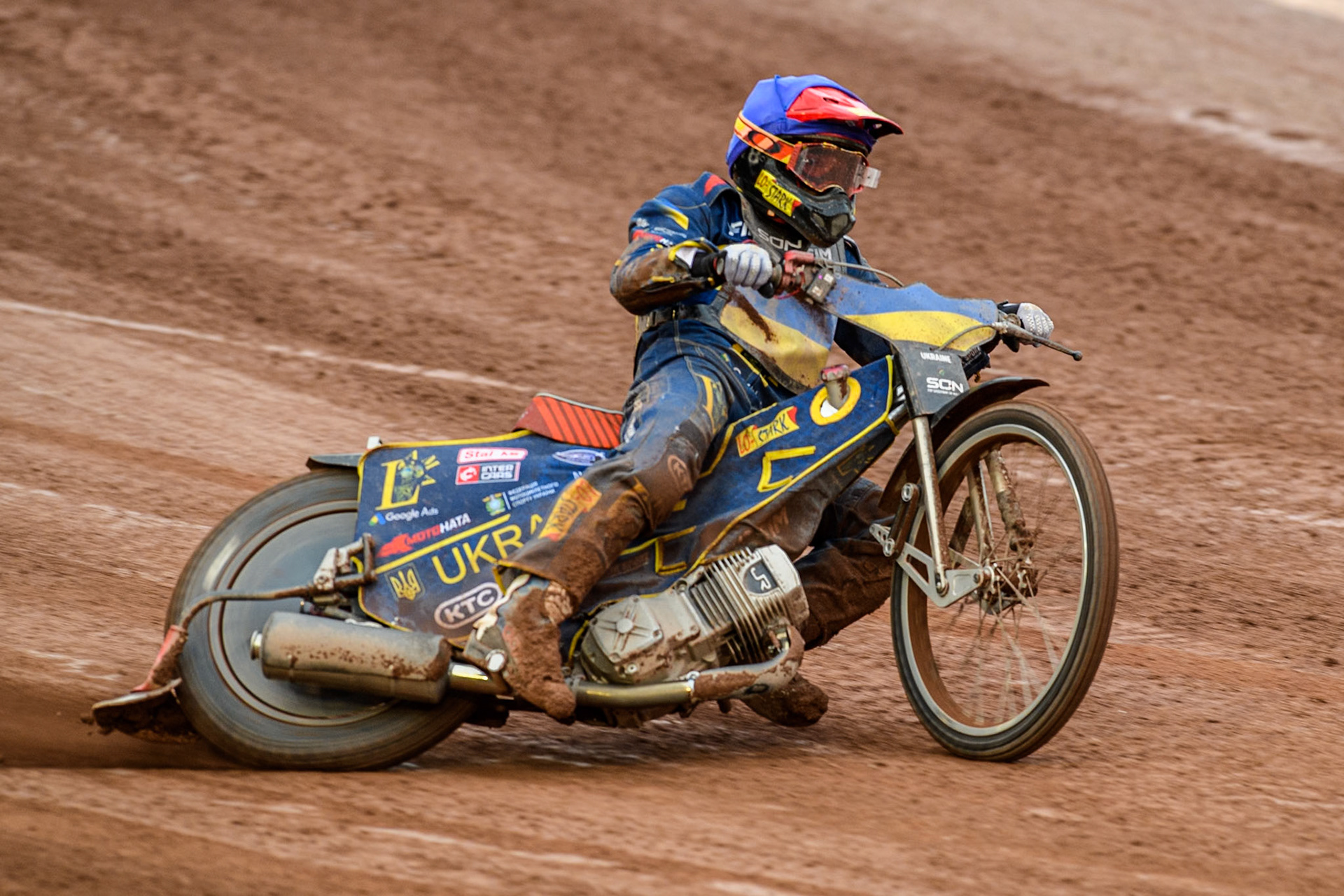 Marko Levishyn of Ukraine in action during the Monster Energy FIM Speedway of Nations Semi-Final 1 at the National Speedway Stadium, Manchester on Tuesday 9th July 2024. (Photo: Ian Charles | MI News)